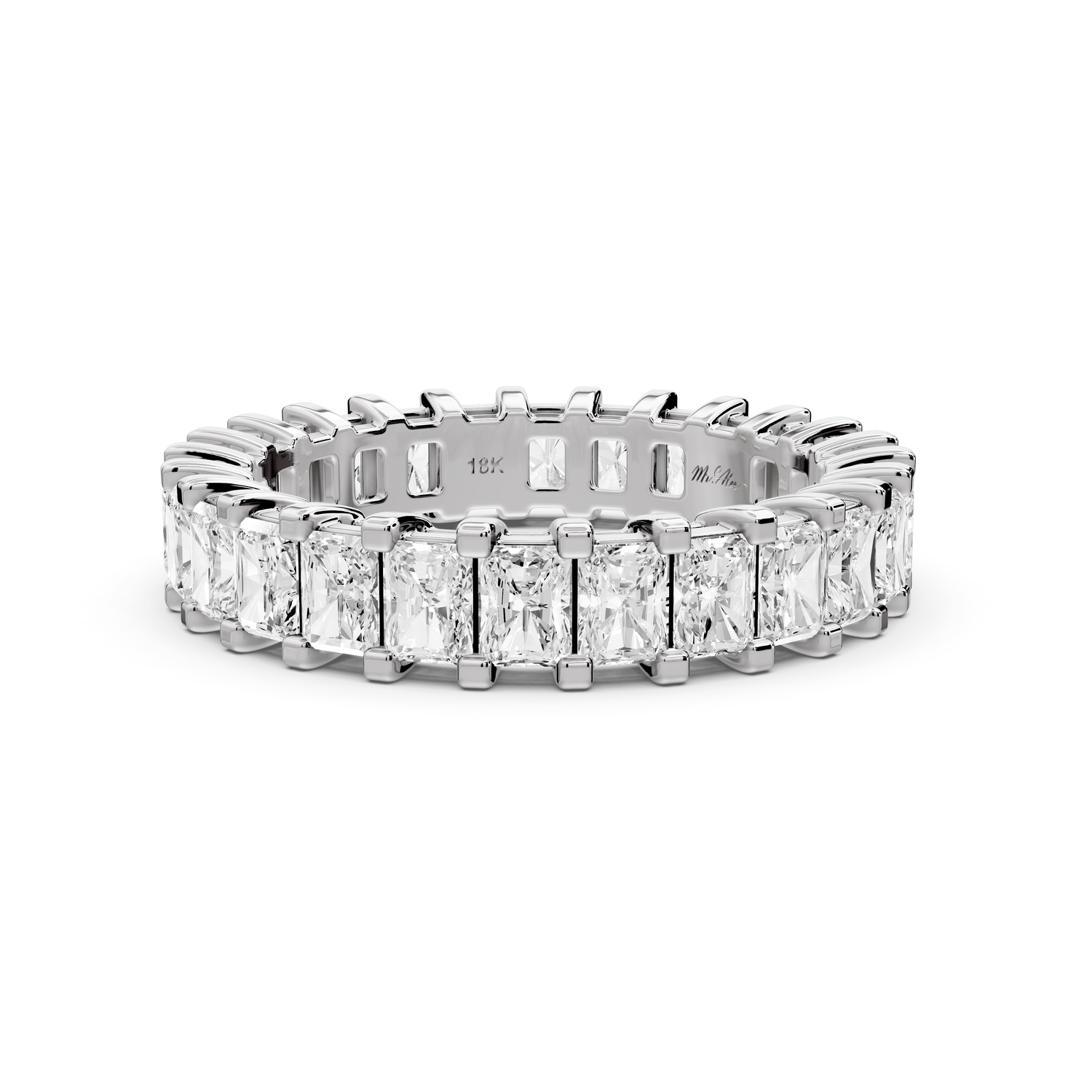 Viena - 3.04ct 18k white gold Radiant-Cut Diamond Eternity Band Ring