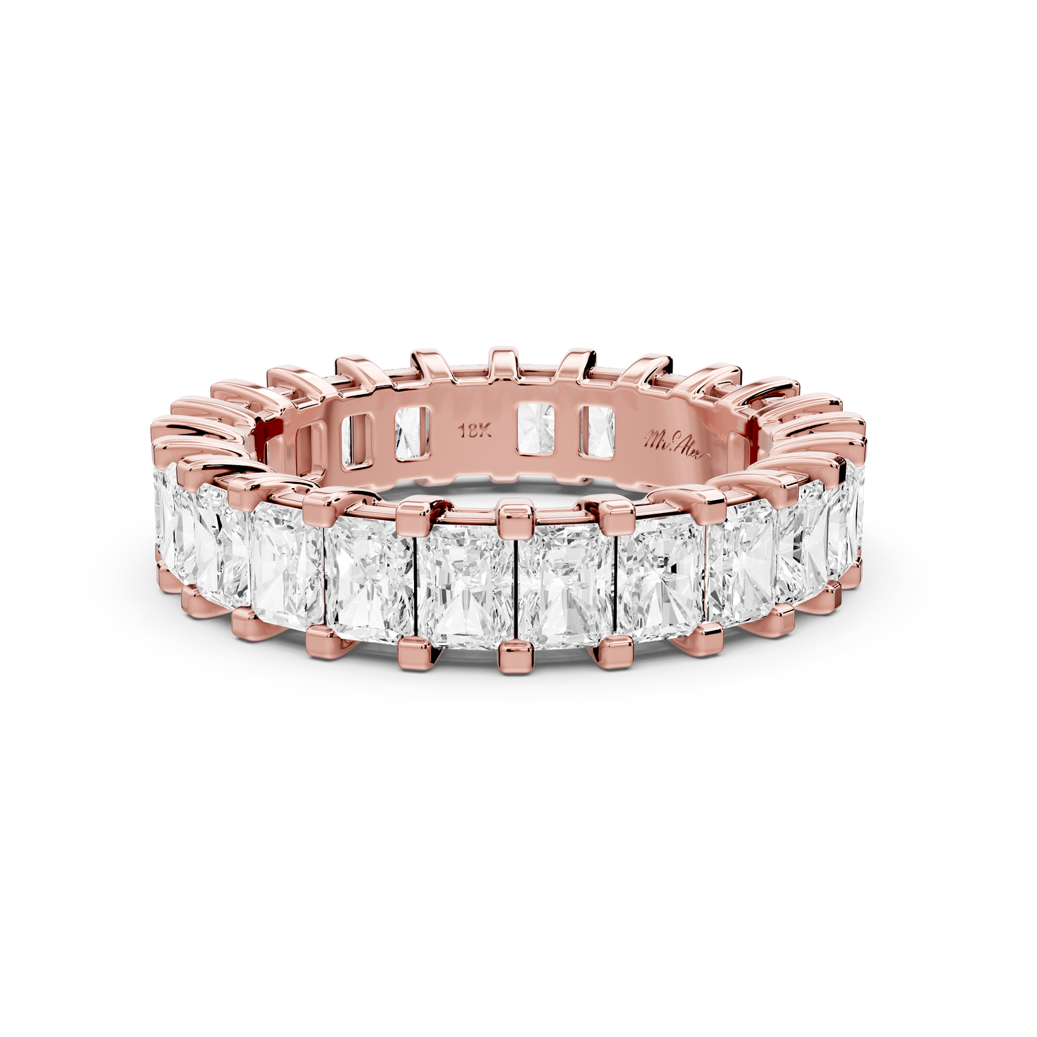 Viena - 4.09ct 14k rose gold Radiant-Cut Diamond Eternity Band Ring