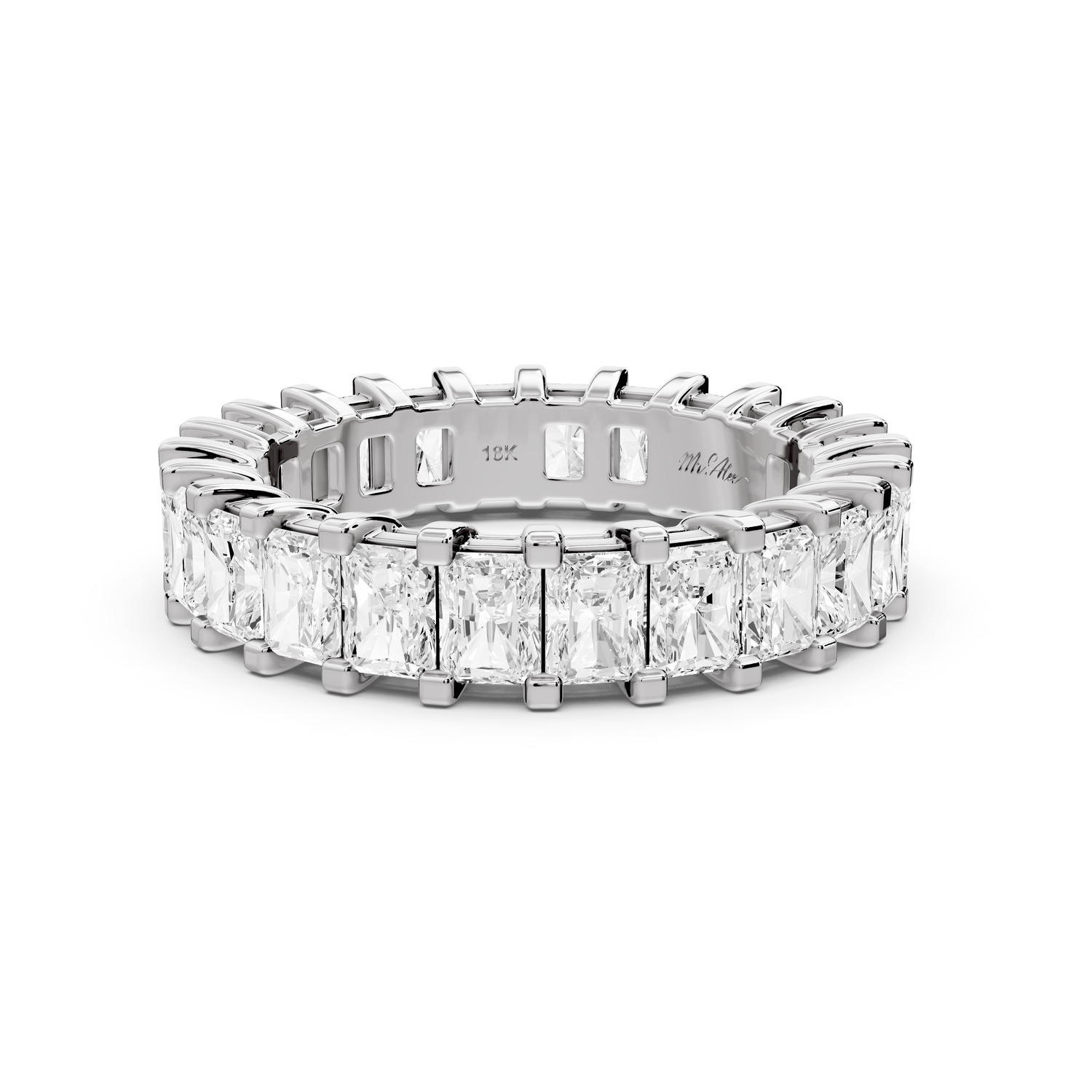 Viena - 4.09ct 18k white gold Radiant-Cut Diamond Eternity Band Ring
