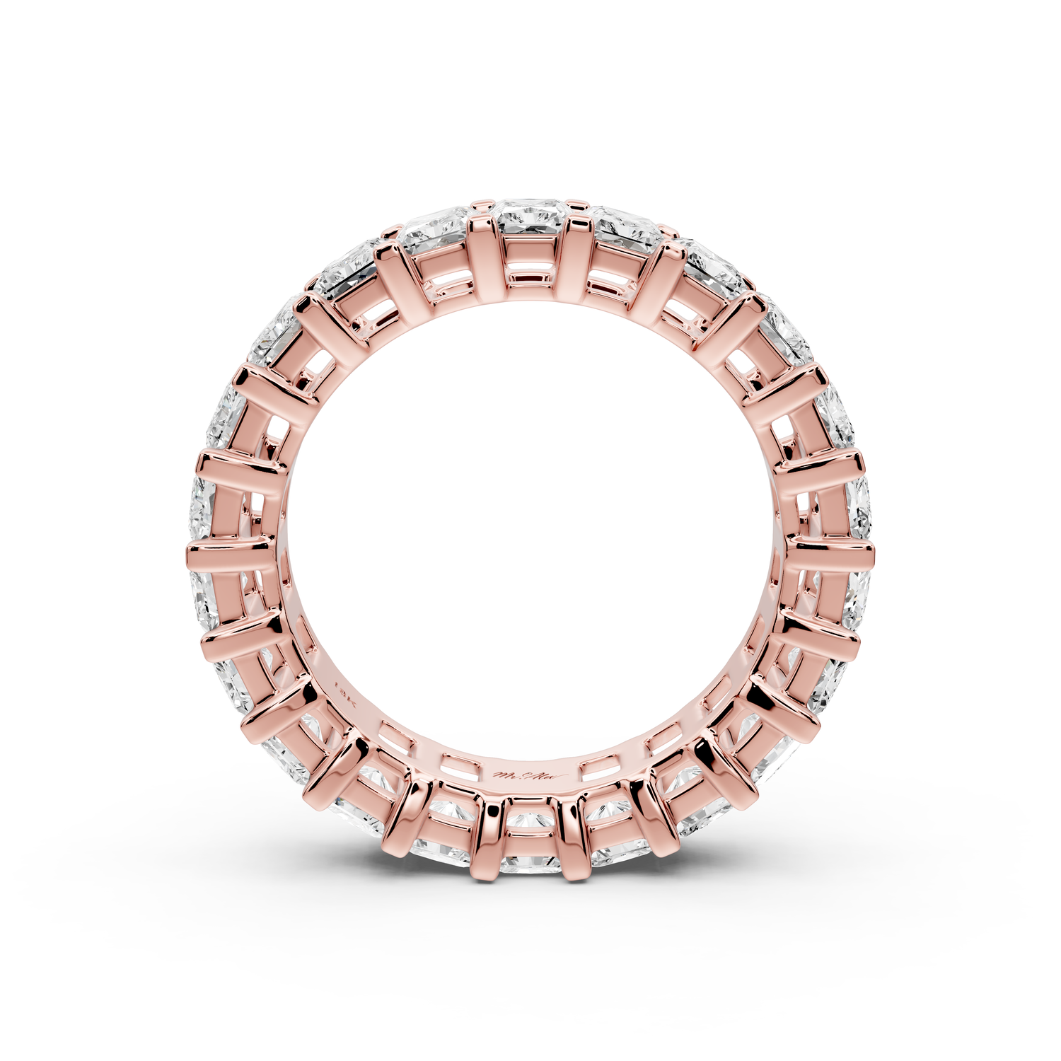 Viena - 5ct 18k rose gold Radiant-Cut Diamond Eternity Band Ring