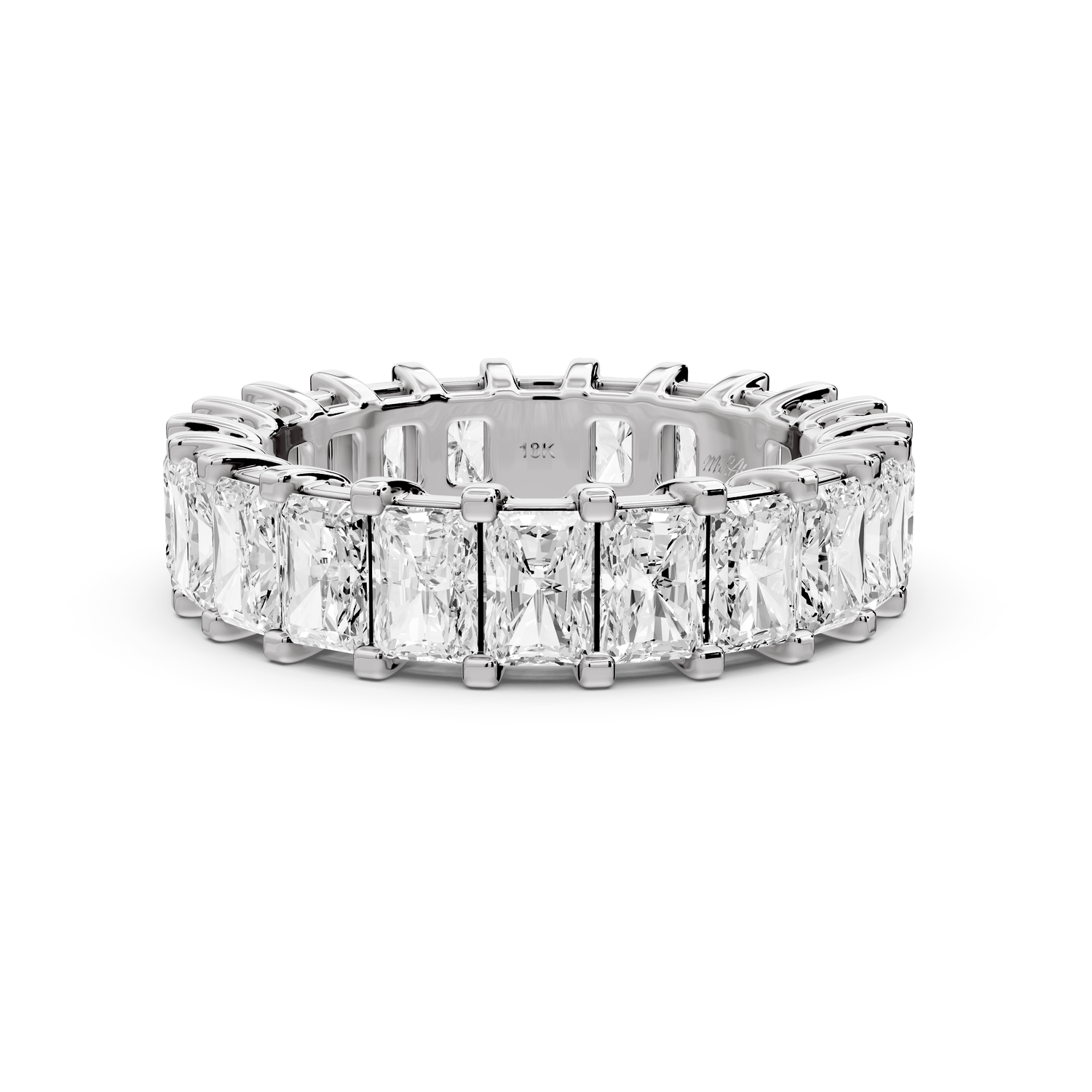 Viena - 5ct 18k white gold Radiant-Cut Diamond Eternity Band Ring