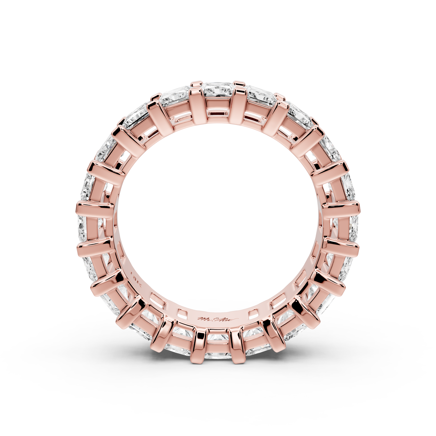Viena - 5.98ct 14k rose gold Radiant-Cut Diamond Eternity Band Ring