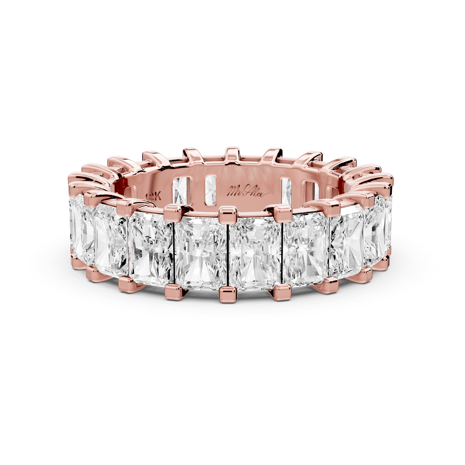 Viena - 5.98ct 14k rose gold Radiant-Cut Diamond Eternity Band Ring