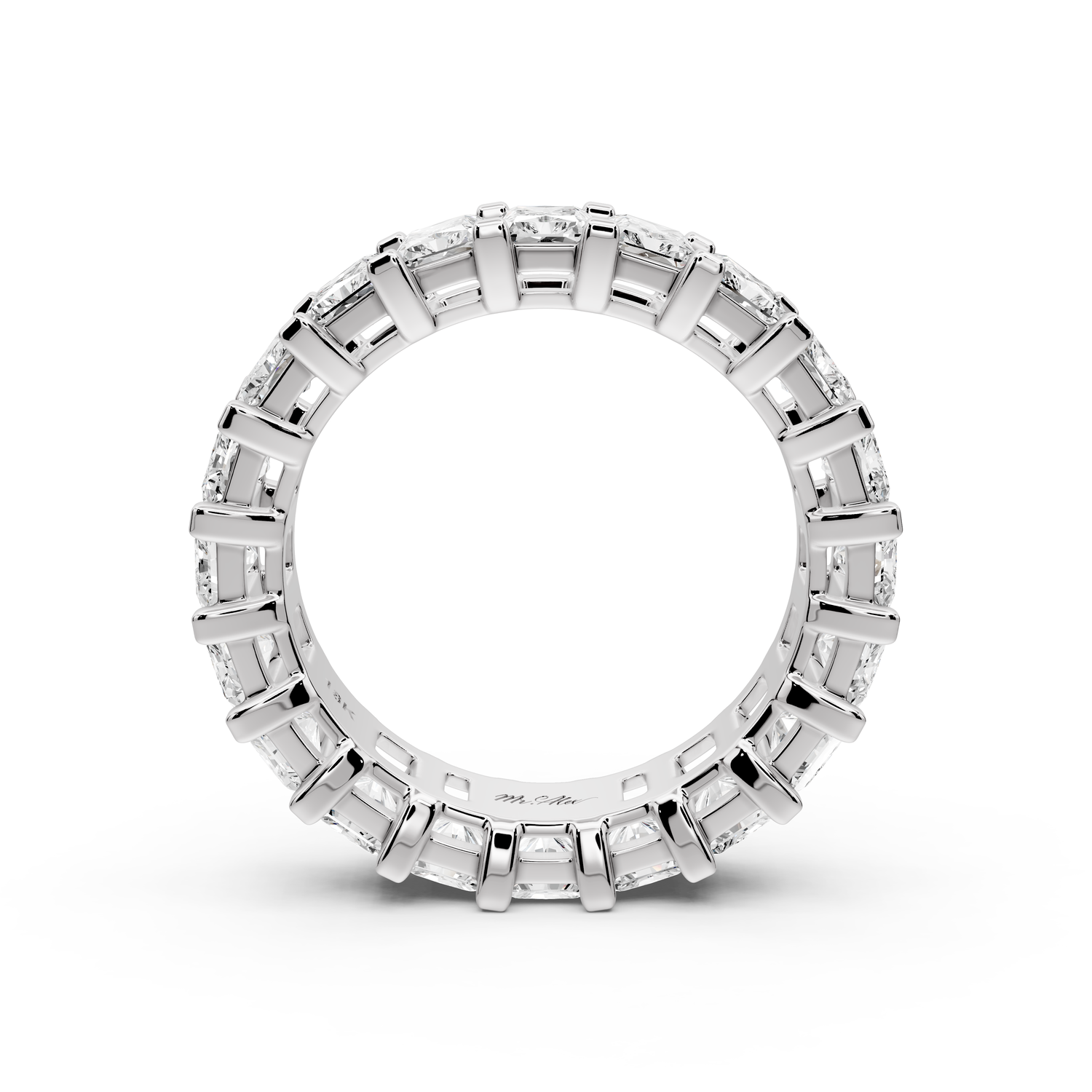 Viena - 5.98ct 18k white gold Radiant-Cut Diamond Eternity Band Ring