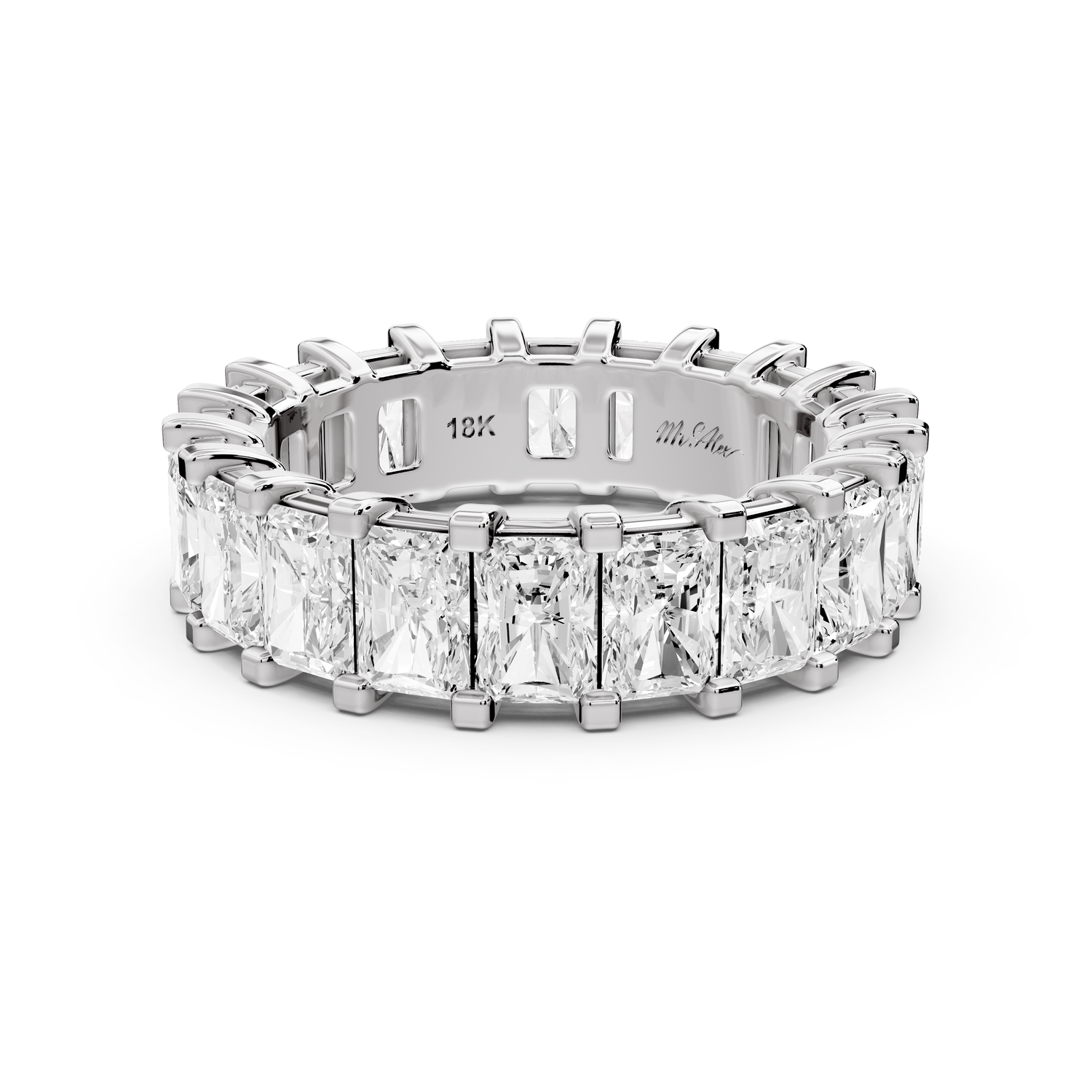 Viena - 5.98ct 18k white gold Radiant-Cut Diamond Eternity Band Ring