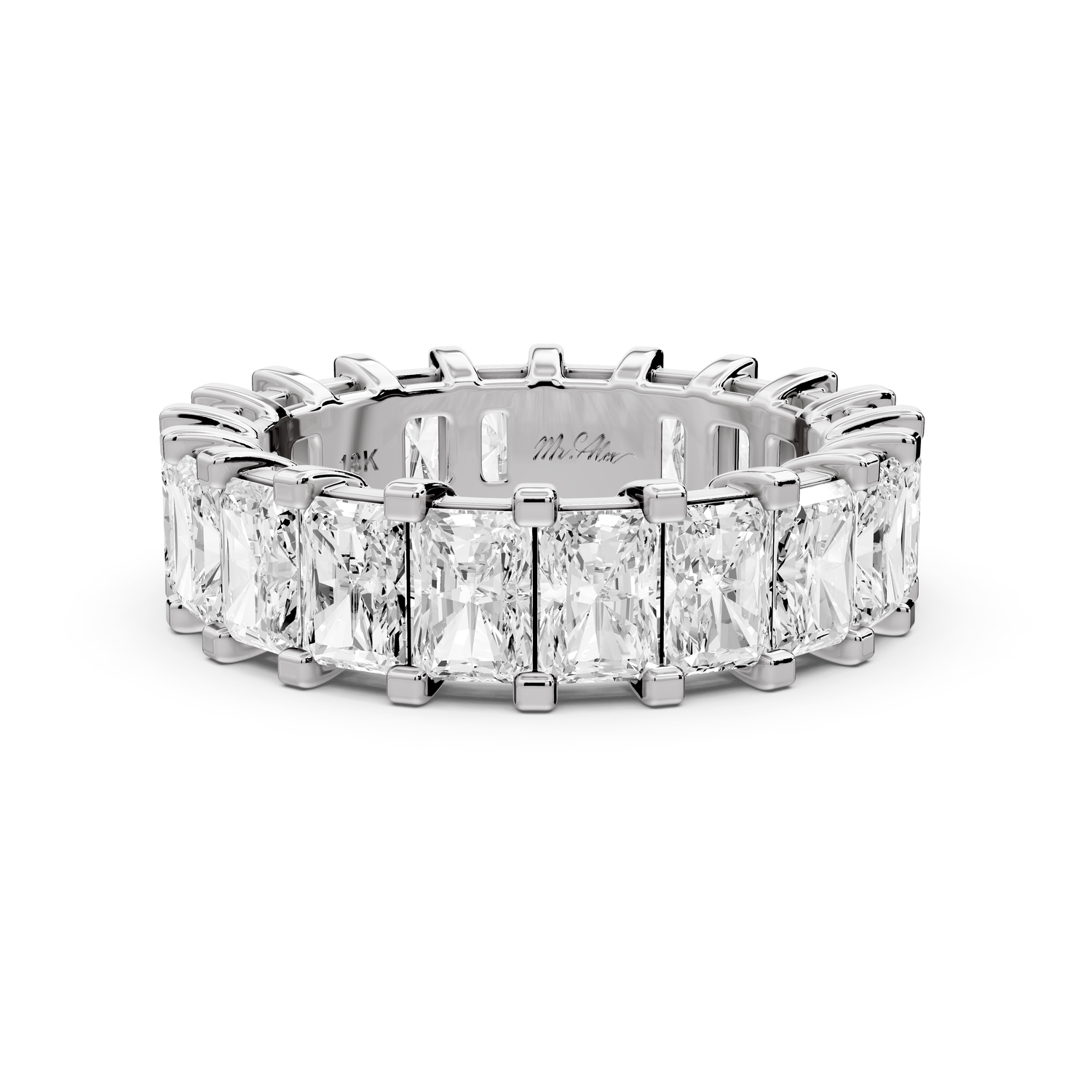 Viena - 5.98ct 18k white gold Radiant-Cut Diamond Eternity Band Ring