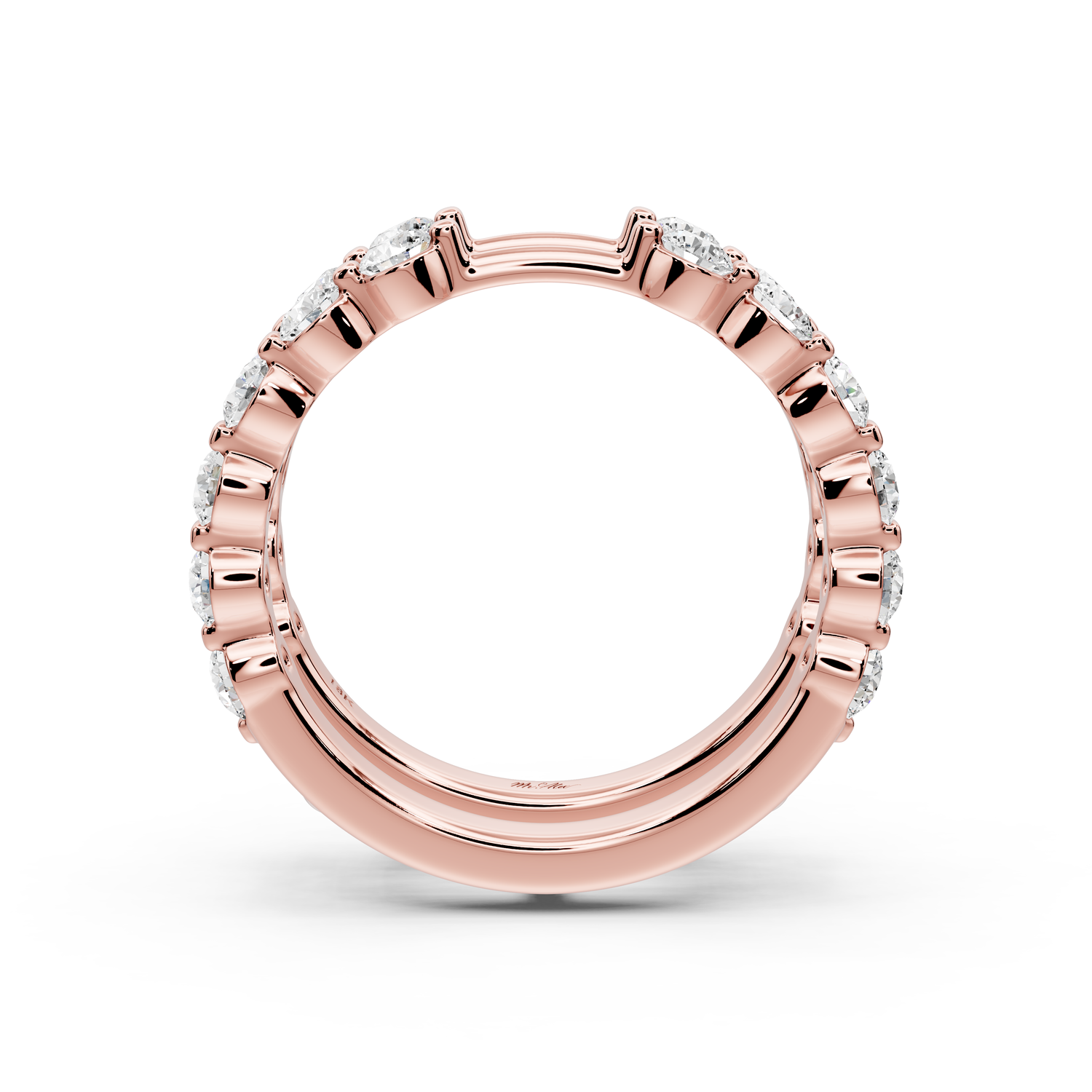 Soloria - 1.41ct 14k rose gold Double-Row Diamond Eternity Band Ring