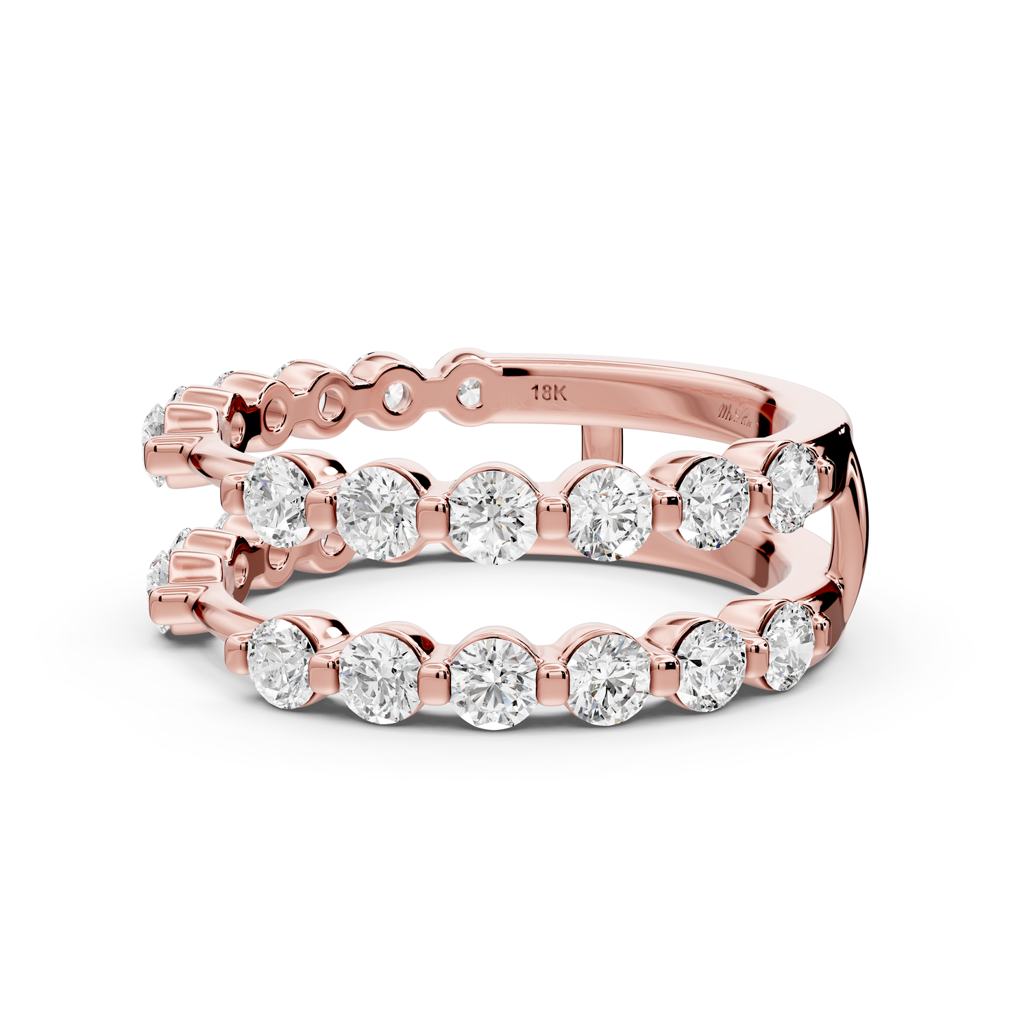 Soloria - 1.41ct 18k rose gold Double-Row Diamond Eternity Band Ring