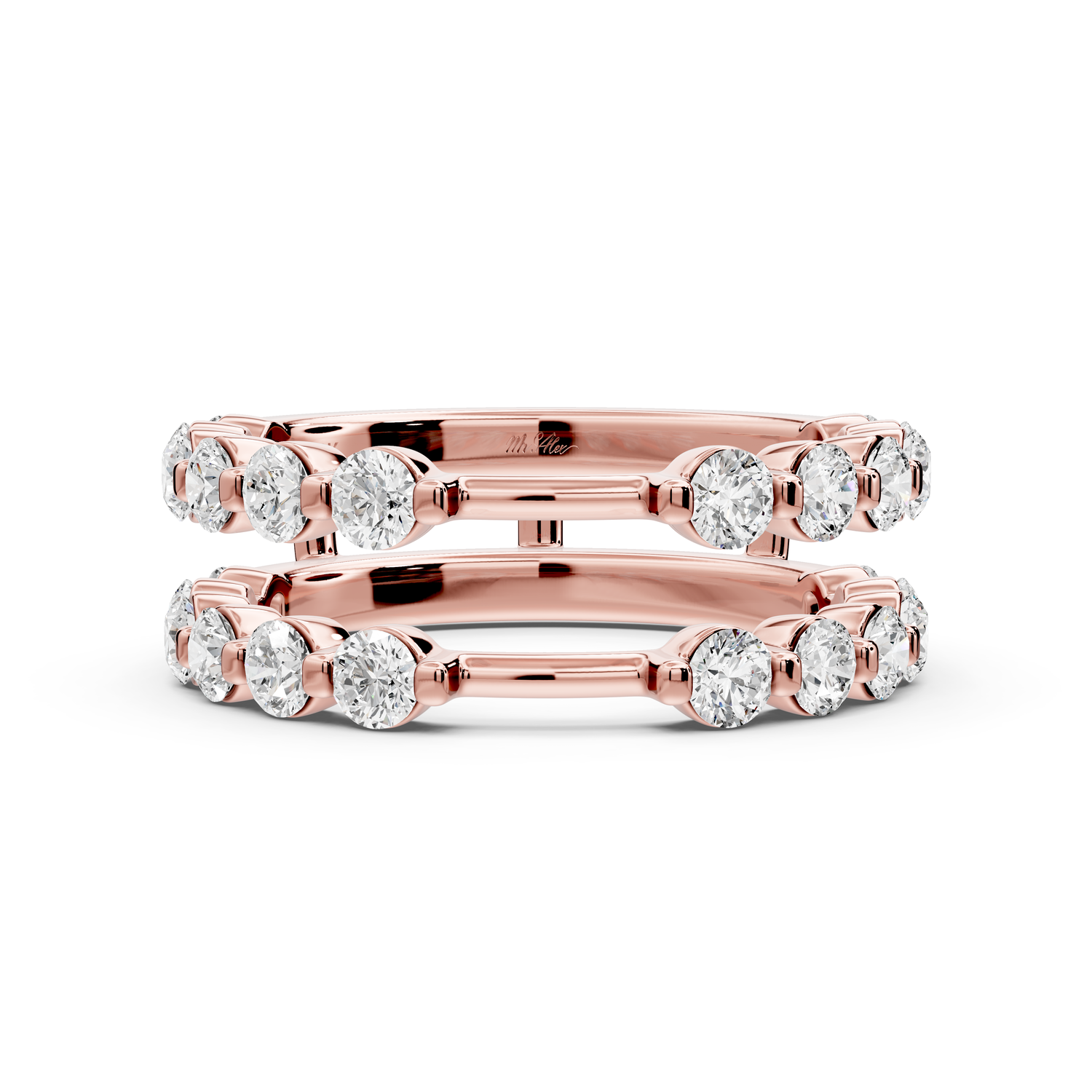 Soloria - 1.41ct 14k rose gold Double-Row Diamond Eternity Band Ring
