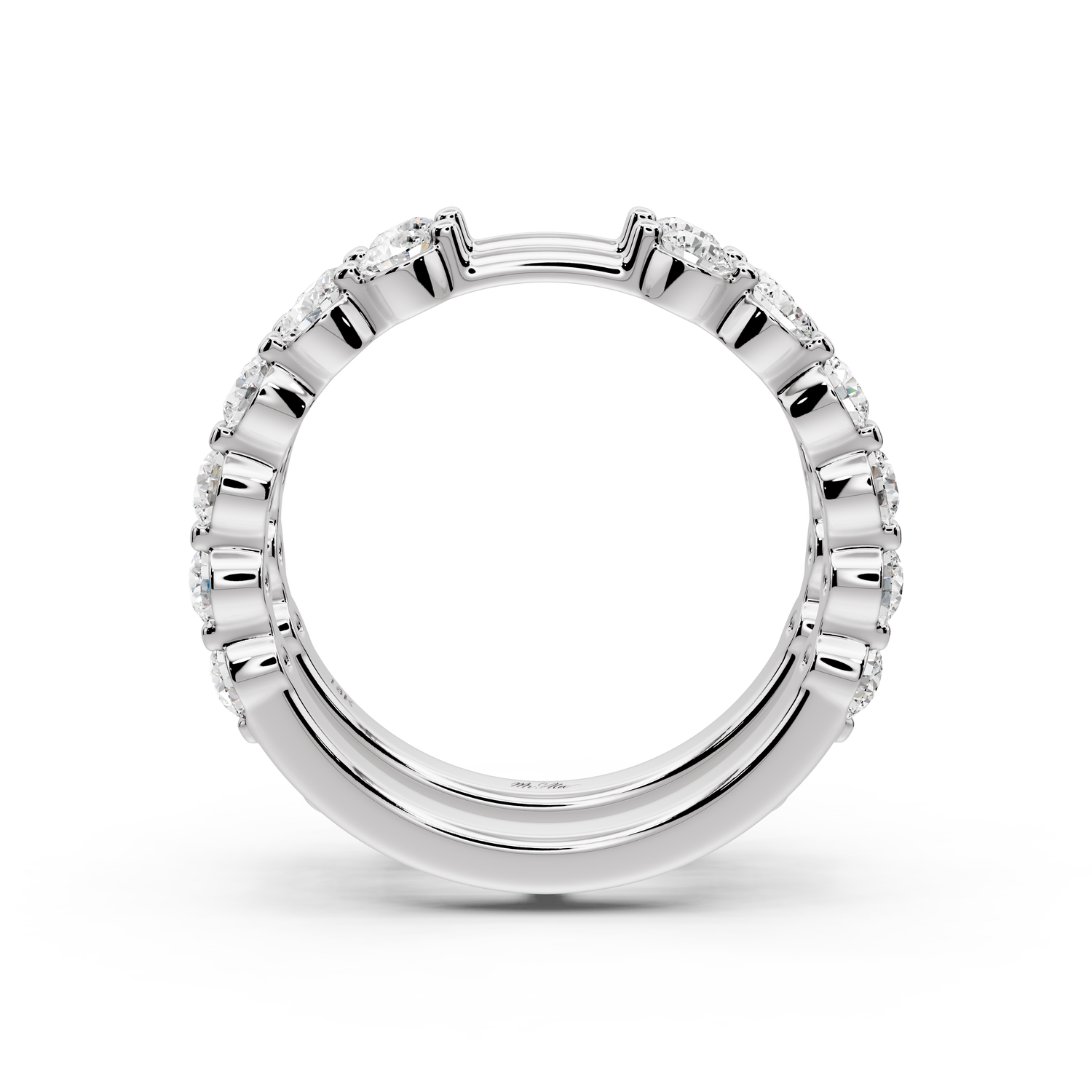 Soloria - 1.41ct 14k white gold Double-Row Diamond Eternity Band Ring