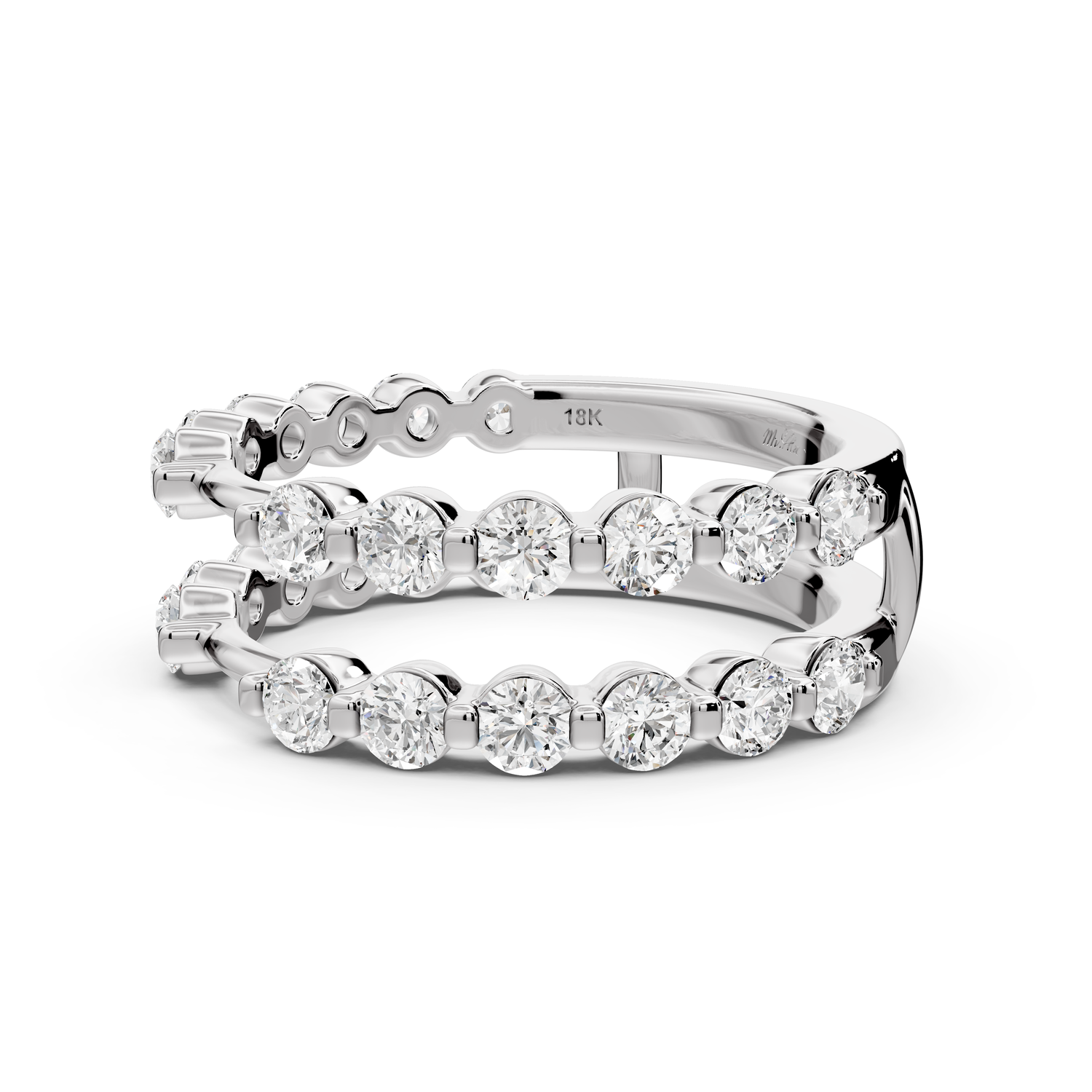 Soloria - 1.41ct 14k white gold Double-Row Diamond Eternity Band Ring