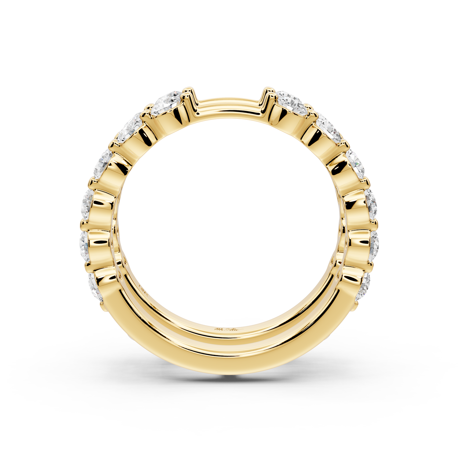 Soloria - 1.41ct 14k yellow gold Double-Row Diamond Eternity Band Ring
