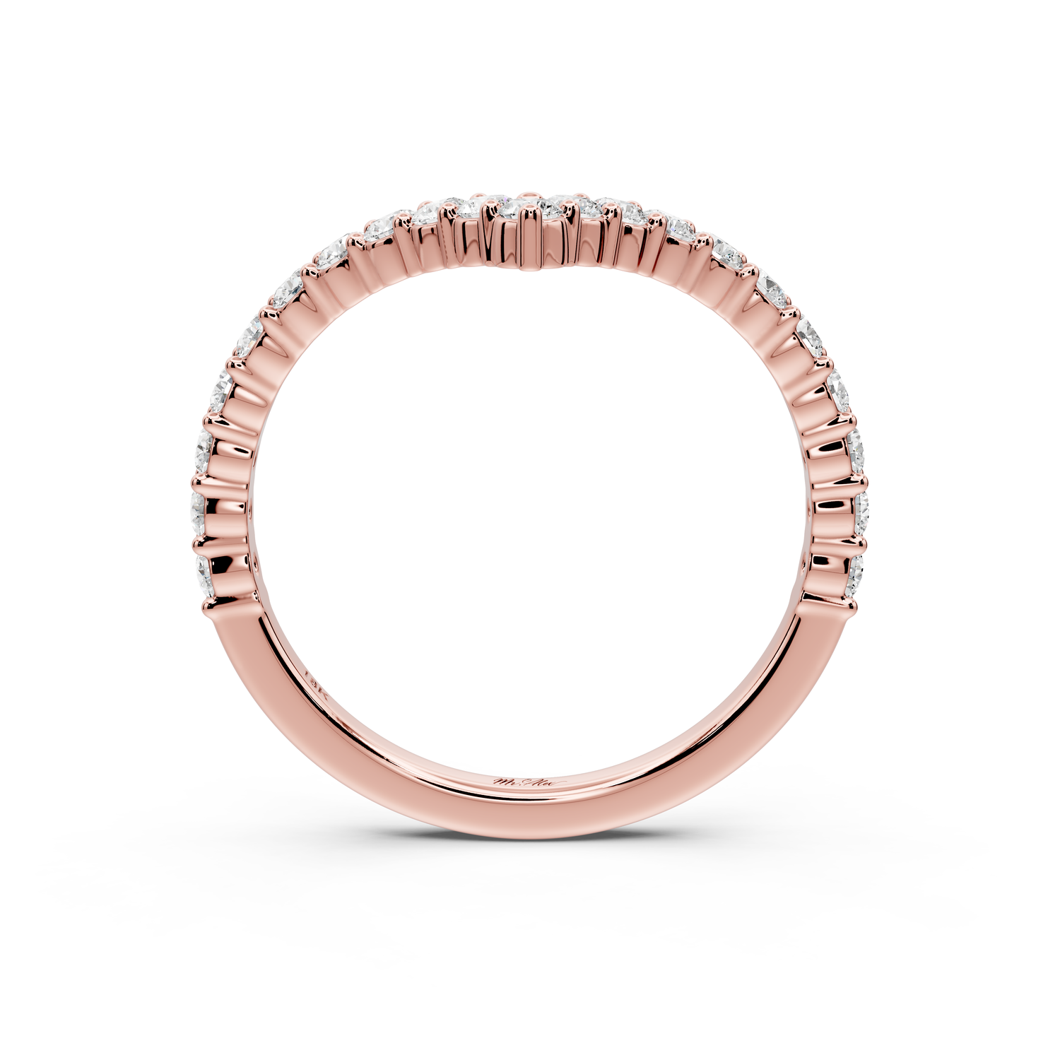 Loriel - 0.46ct 14k rose gold Chevron Diamond Wedding Band Ring