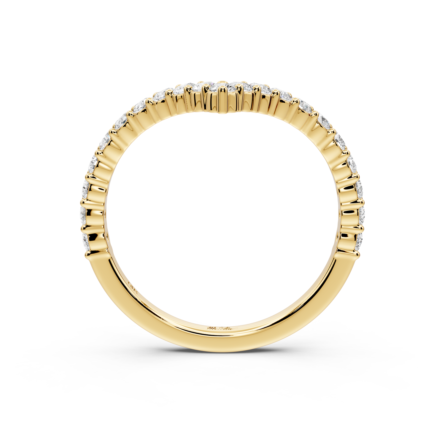 Loriel - 0.46ct 14k yellow gold Chevron Diamond Wedding Band Ring