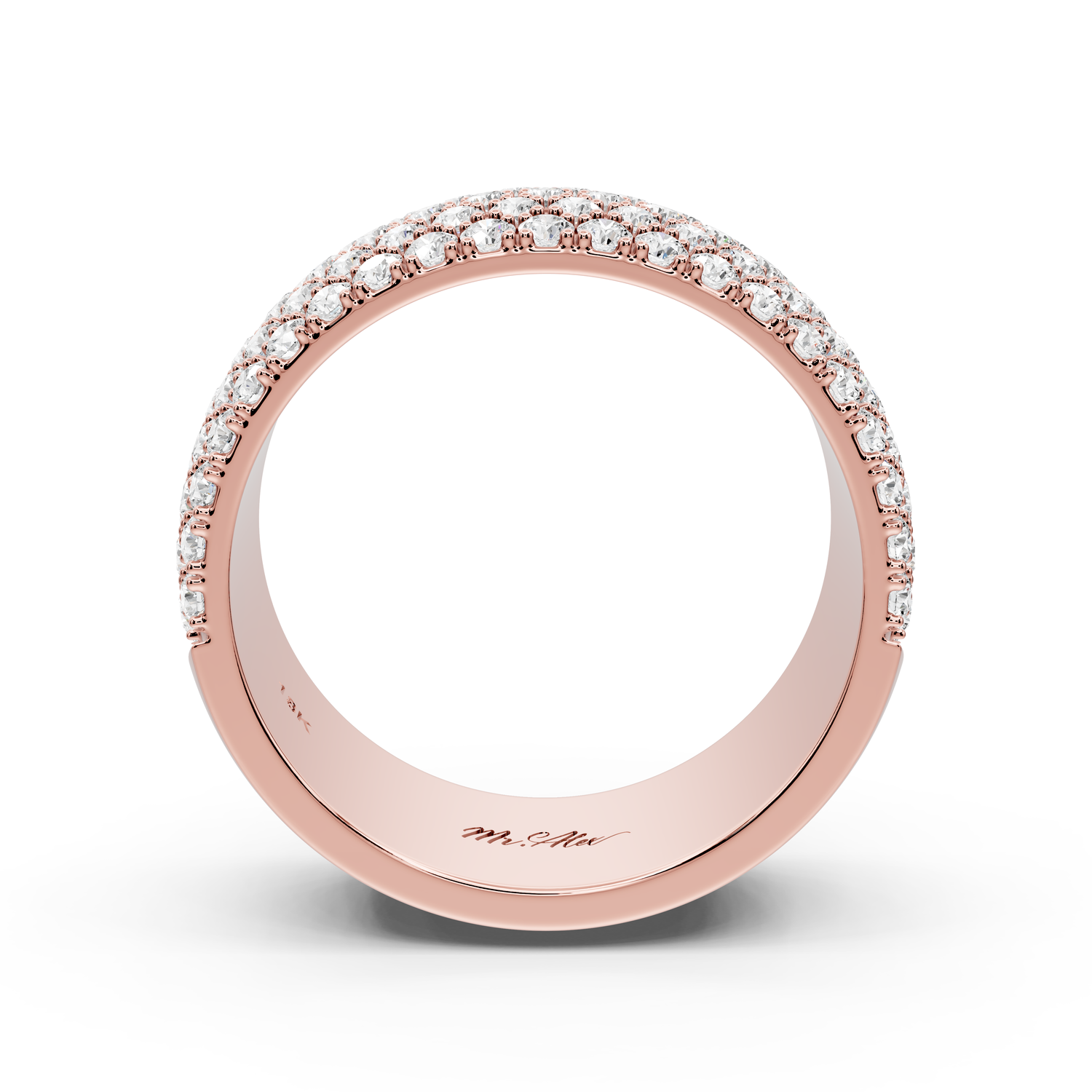 Amira - 1.12ct 14k rose gold Diamond Pavé Eternity Band Ring