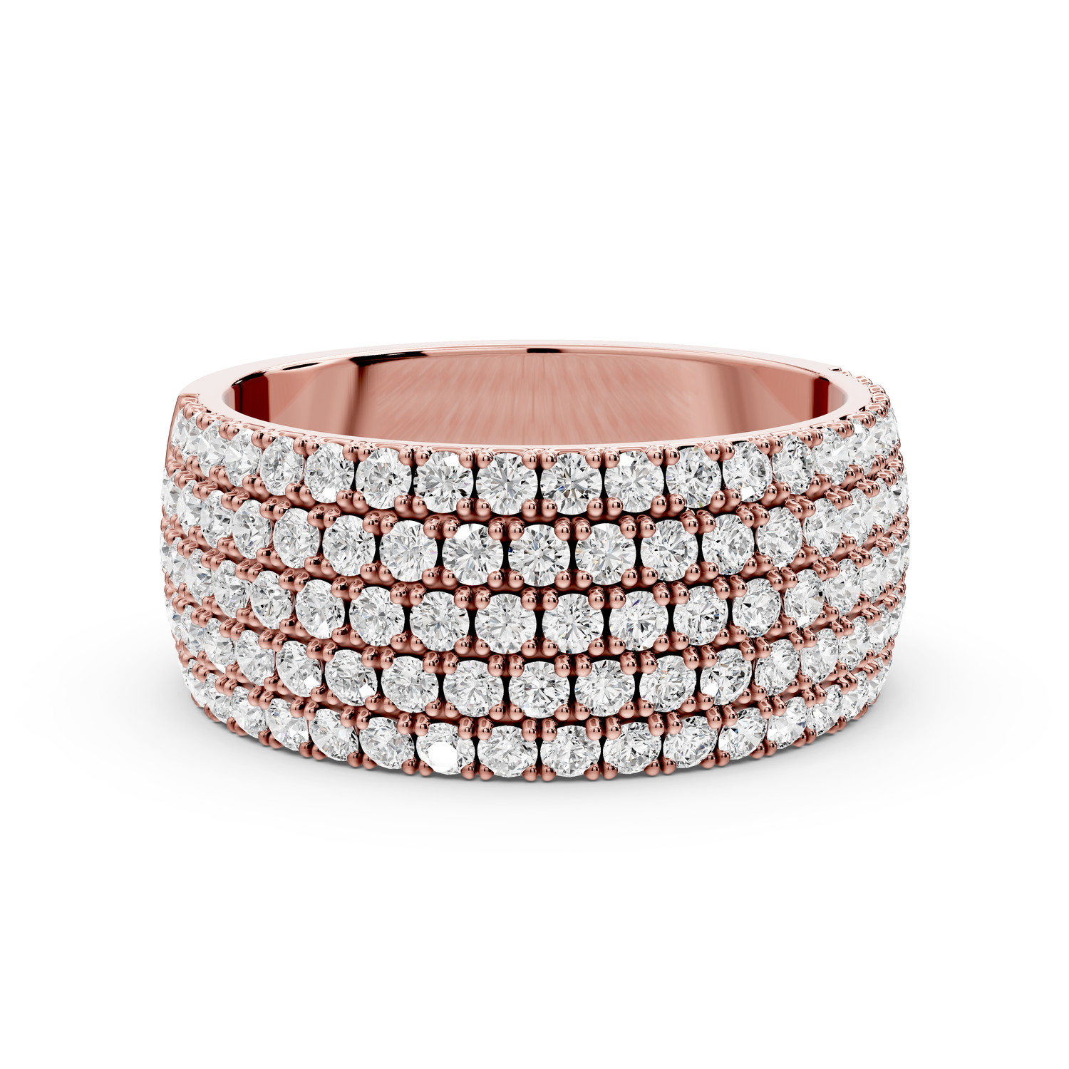 Amira - 1.12ct 18k rose gold Diamond Pavé Eternity Band Ring