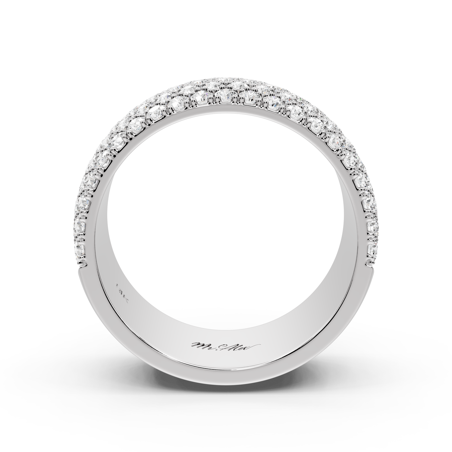 Amira - 1.12ct 18k white gold Diamond Pavé Eternity Band Ring