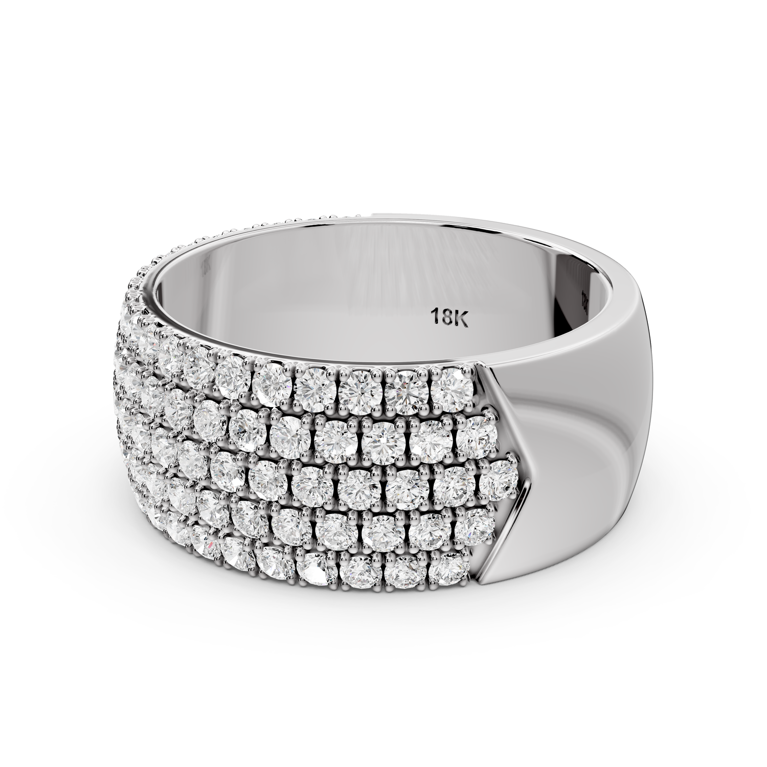 Amira - 1.12ct 18k white gold Diamond Pavé Eternity Band Ring