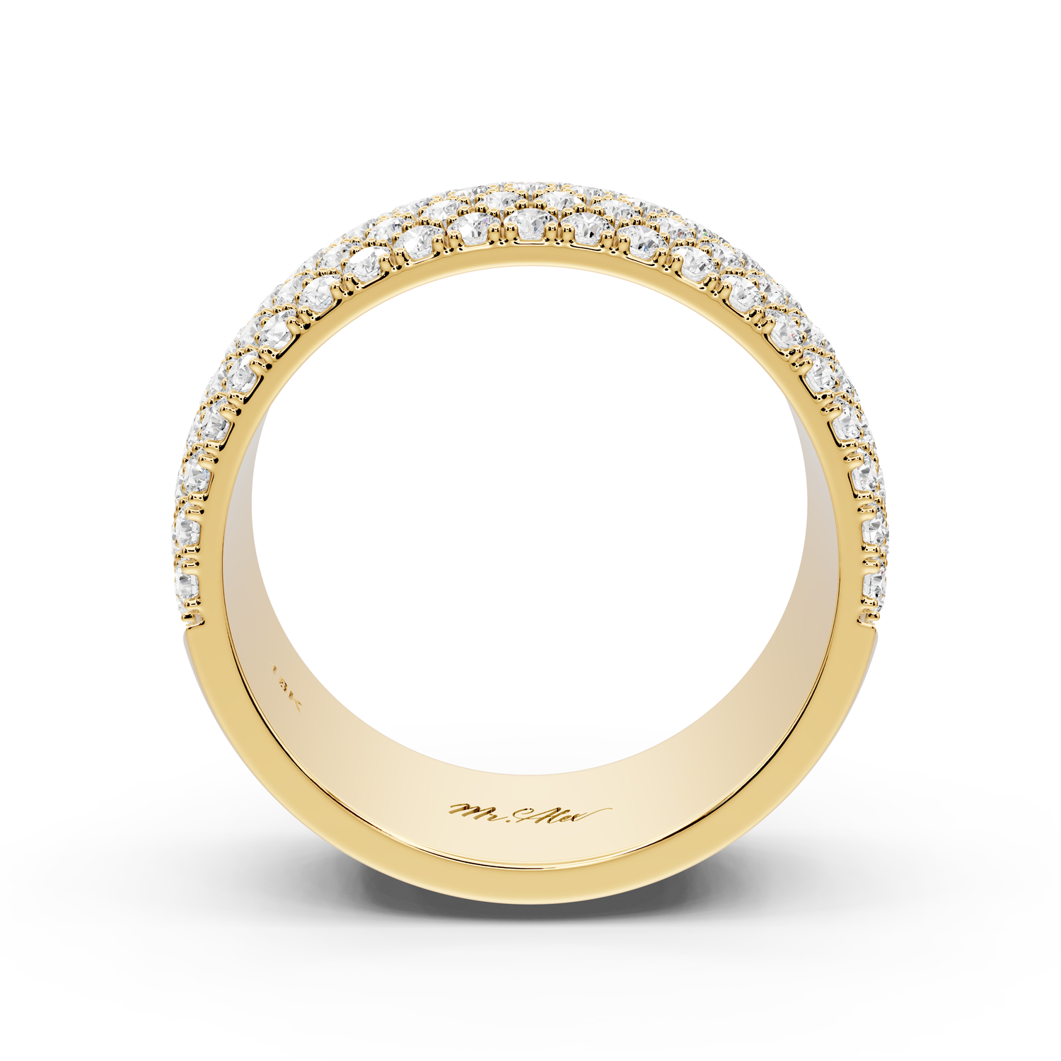 Amira - 1.12ct 14k yellow gold Diamond Pavé Eternity Band Ring