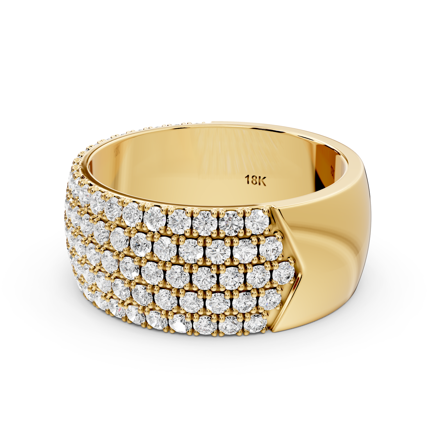 Amira - 1.12ct 18k yellow gold Diamond Pavé Eternity Band Ring