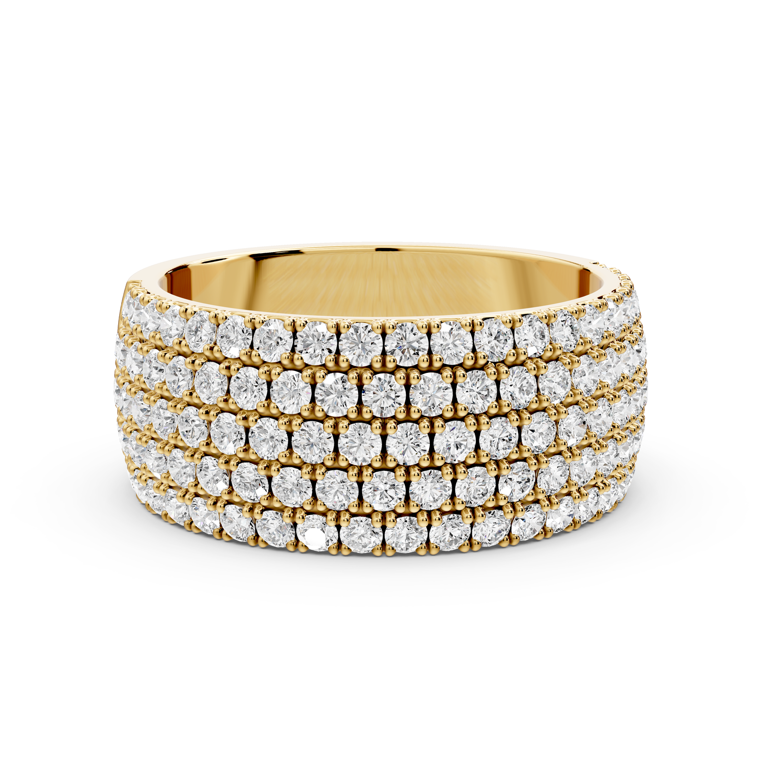Amira - 1.12ct 14k yellow gold Diamond Pavé Eternity Band Ring