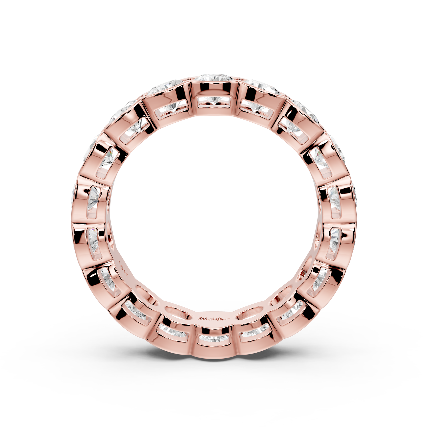 Aveline - 3.71ct 14k rose gold Bezel-Set Diamond Eternity Band Ring