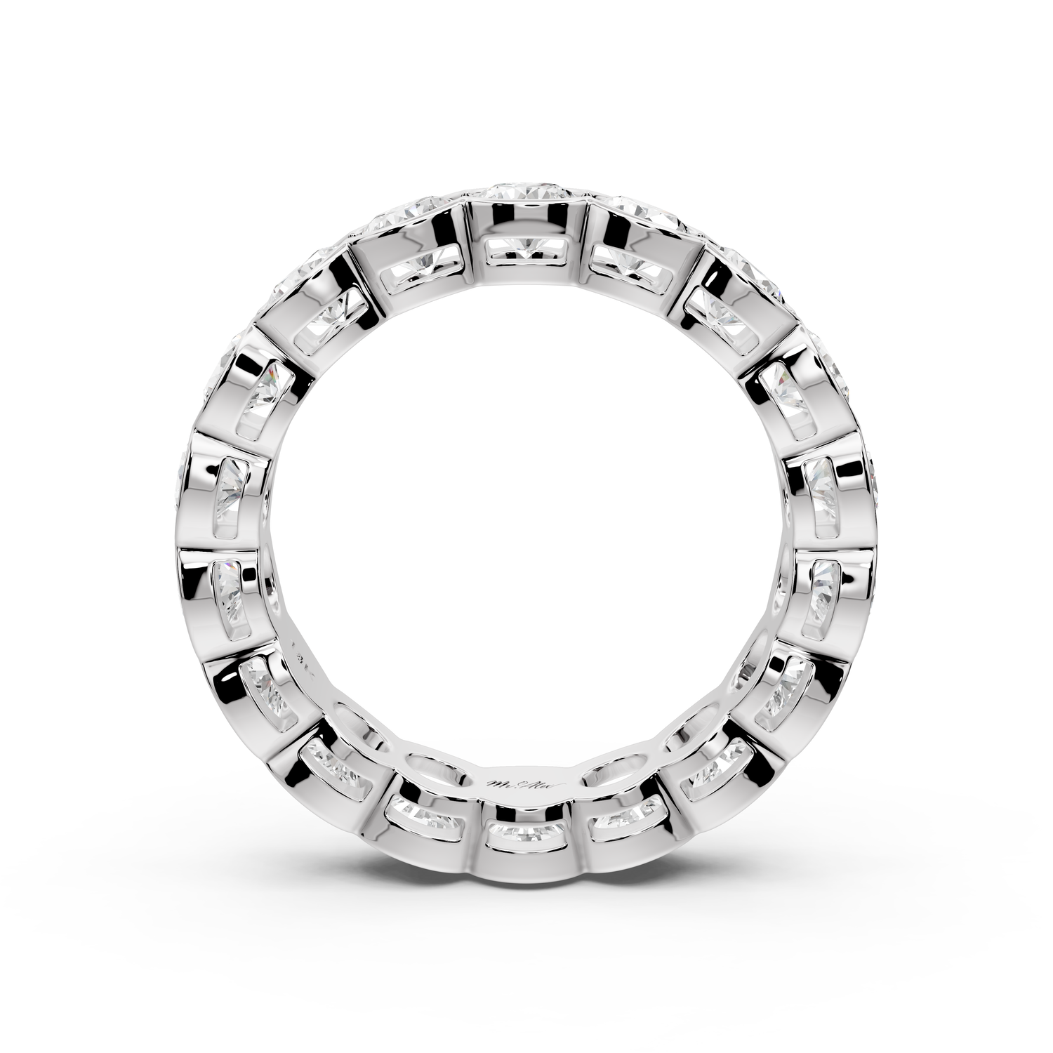 Aveline - 3.71ct 14k white gold Bezel-Set Diamond Eternity Band Ring