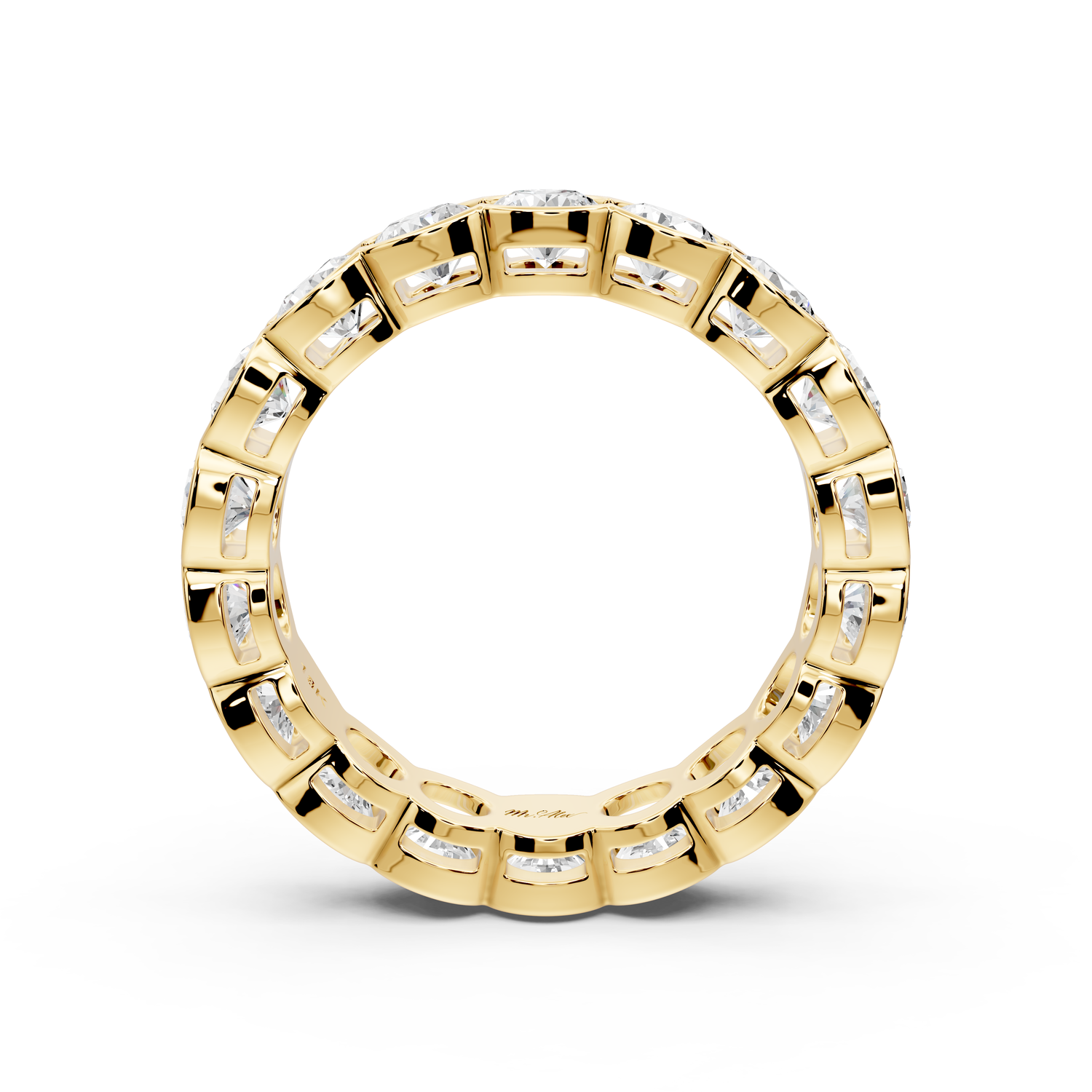 Aveline - 3.71ct 14k yellow gold Bezel-Set Diamond Eternity Band Ring