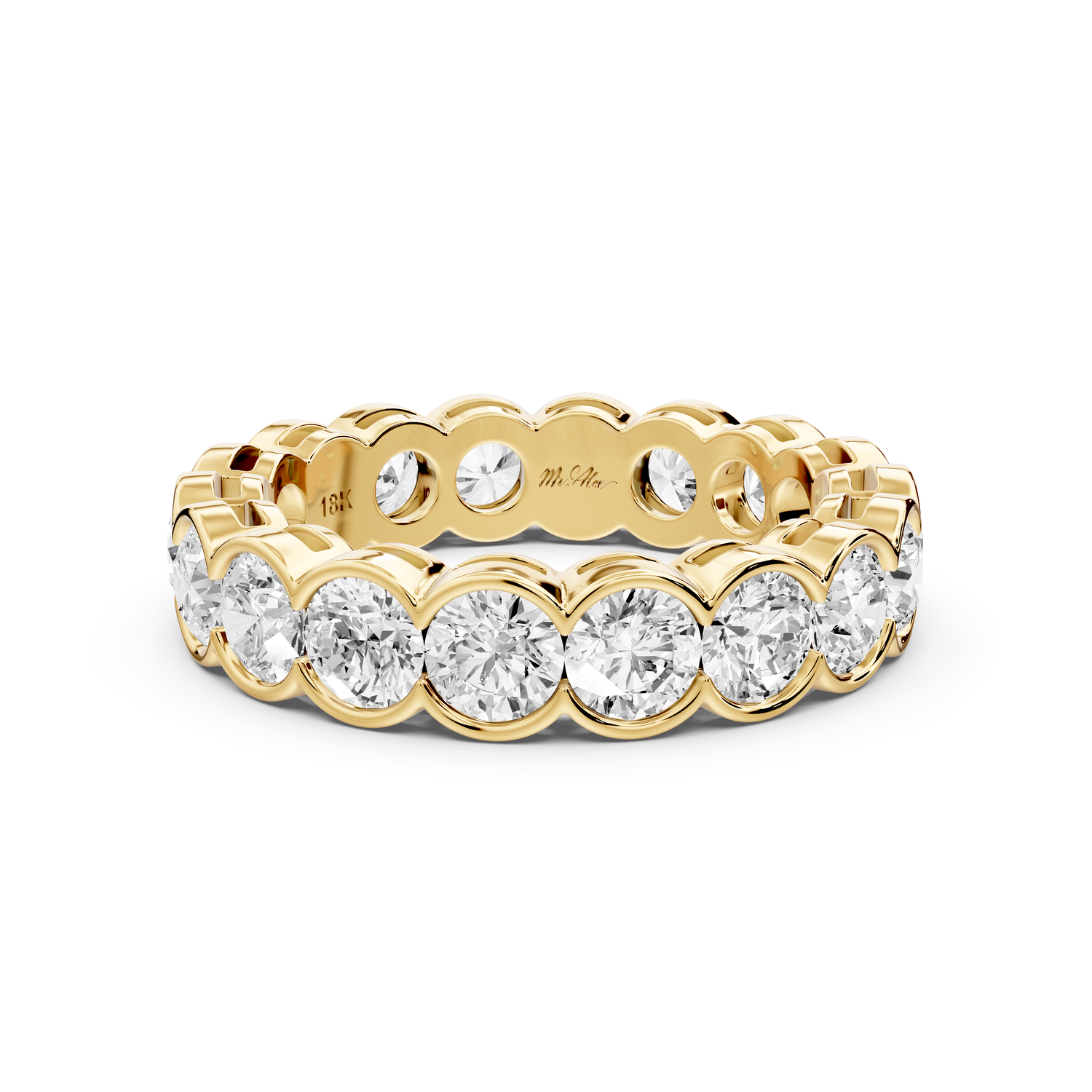 Aveline - 3.71ct 18k yellow gold Bezel-Set Diamond Eternity Band Ring