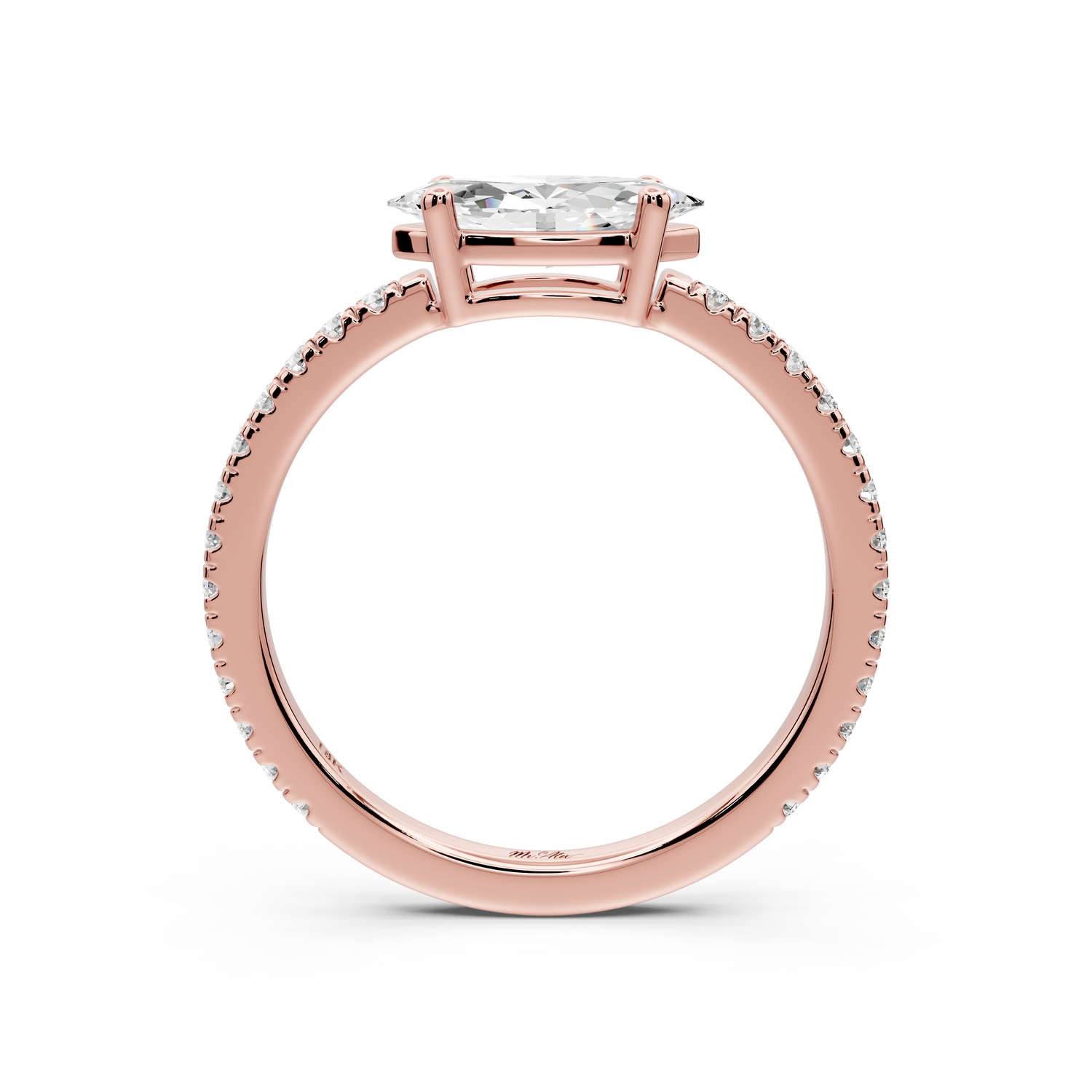 Rosina - 0.82ct 18k rose gold Marquise Diamond Pavé Ring