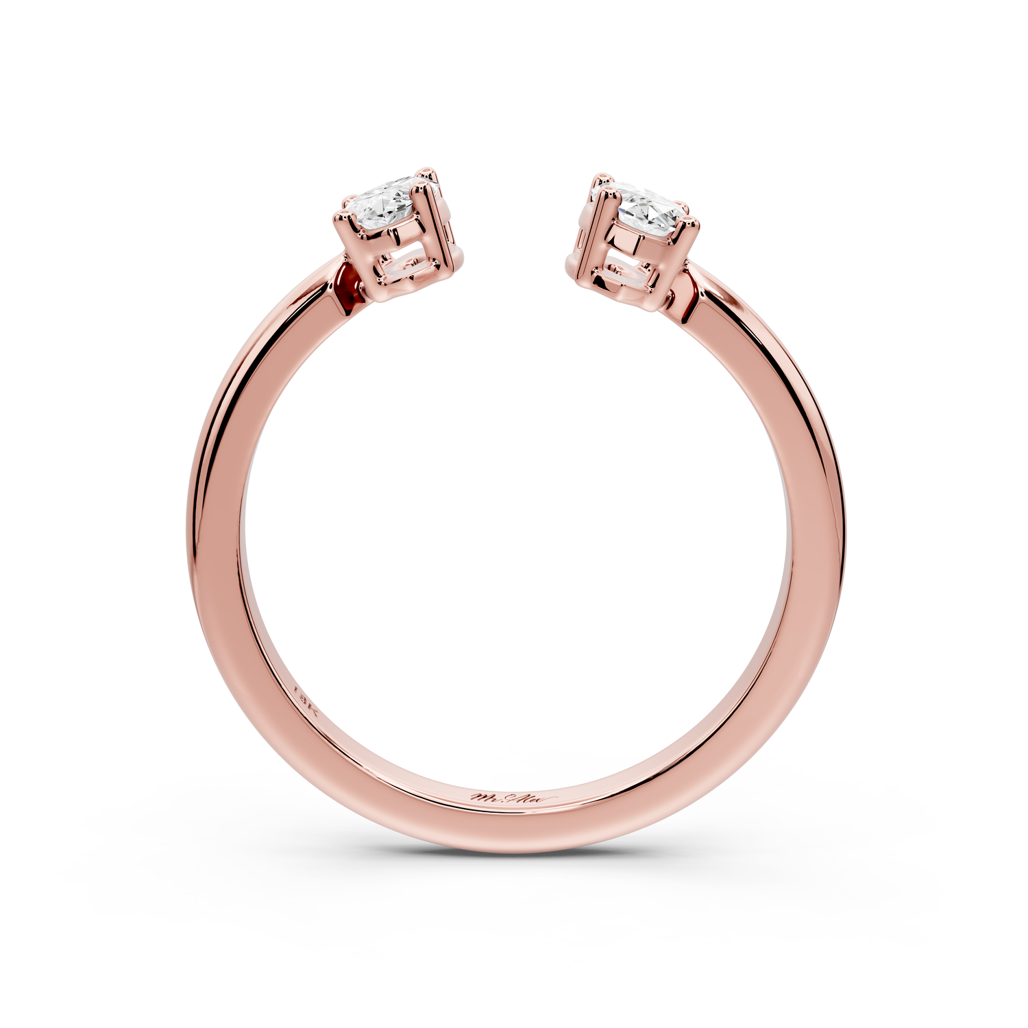 Verona - 0.47ct 18k rose gold Two-Stone Marquise Diamond Ring