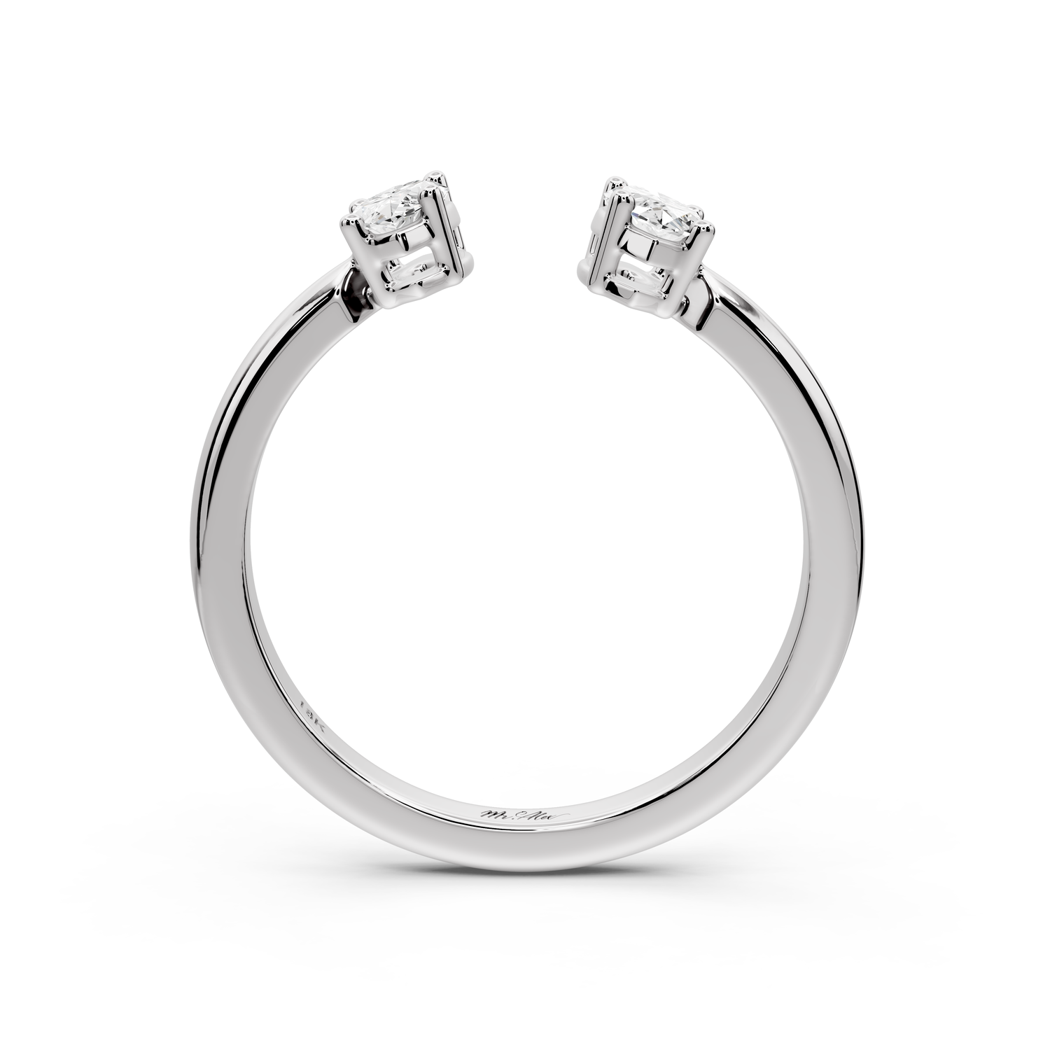 Verona - 0.47ct 18k white gold Two-Stone Marquise Diamond Ring