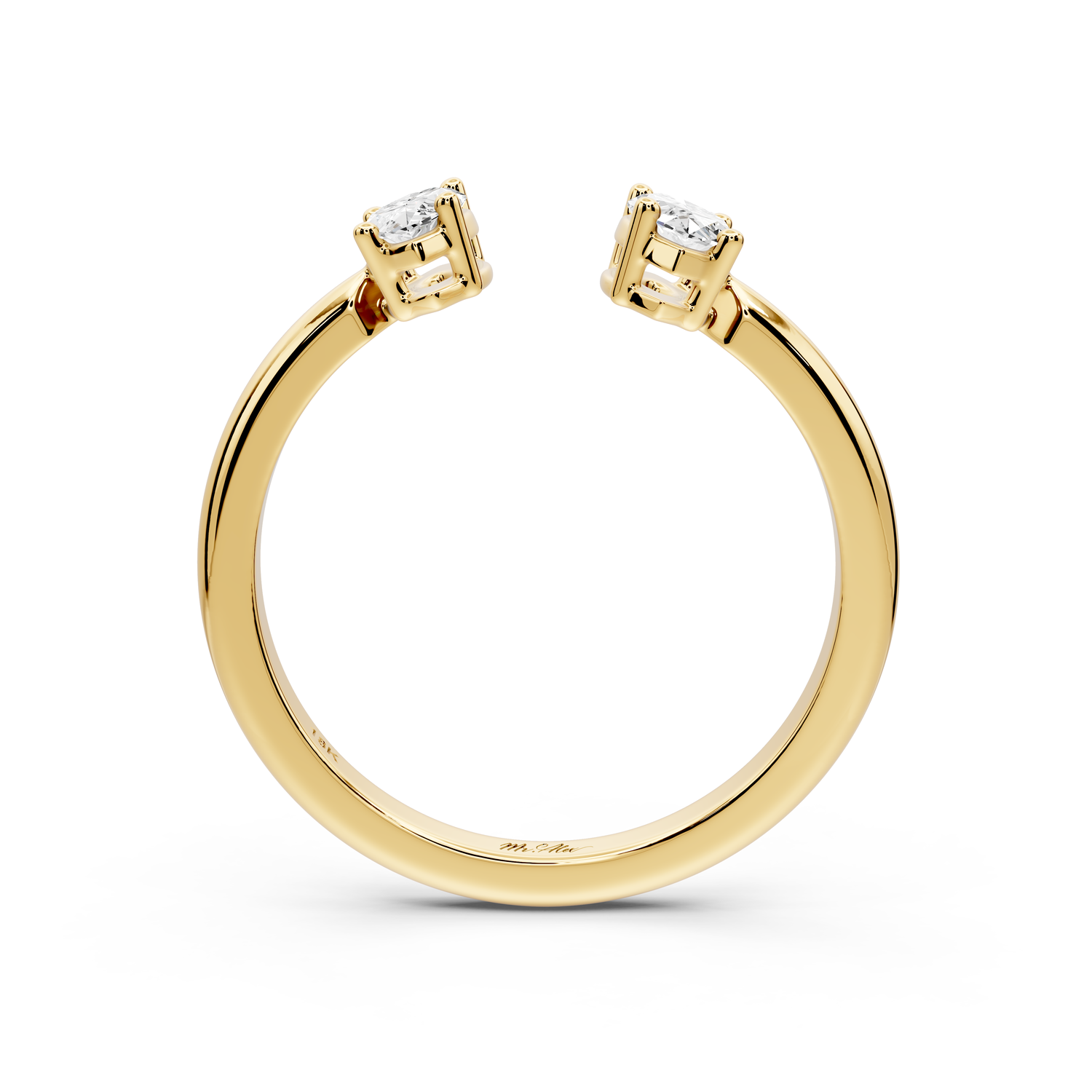 Verona - 0.47ct 18k yellow gold Two-Stone Marquise Diamond Ring