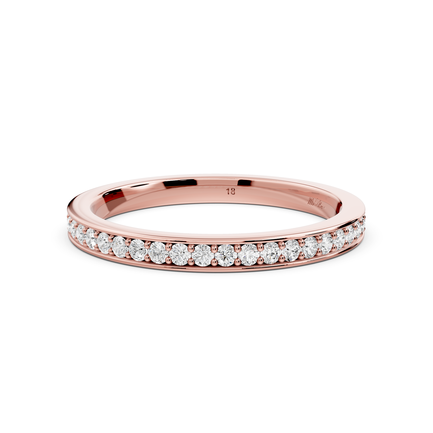 Keira - 0.37ct 18k rose gold Diamond Pavé Wedding Band Ring