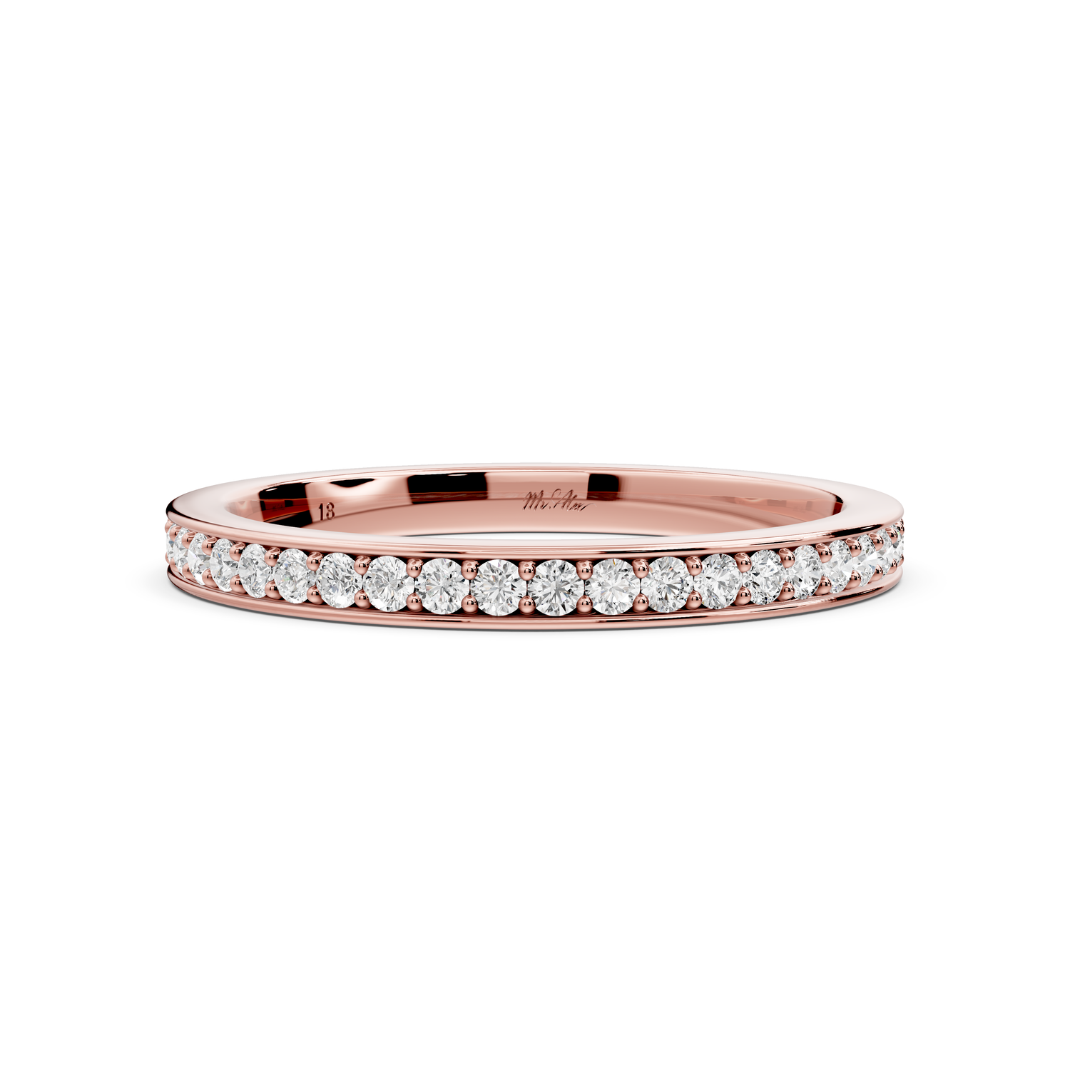 Keira - 0.37ct 18k rose gold Diamond Pavé Wedding Band Ring