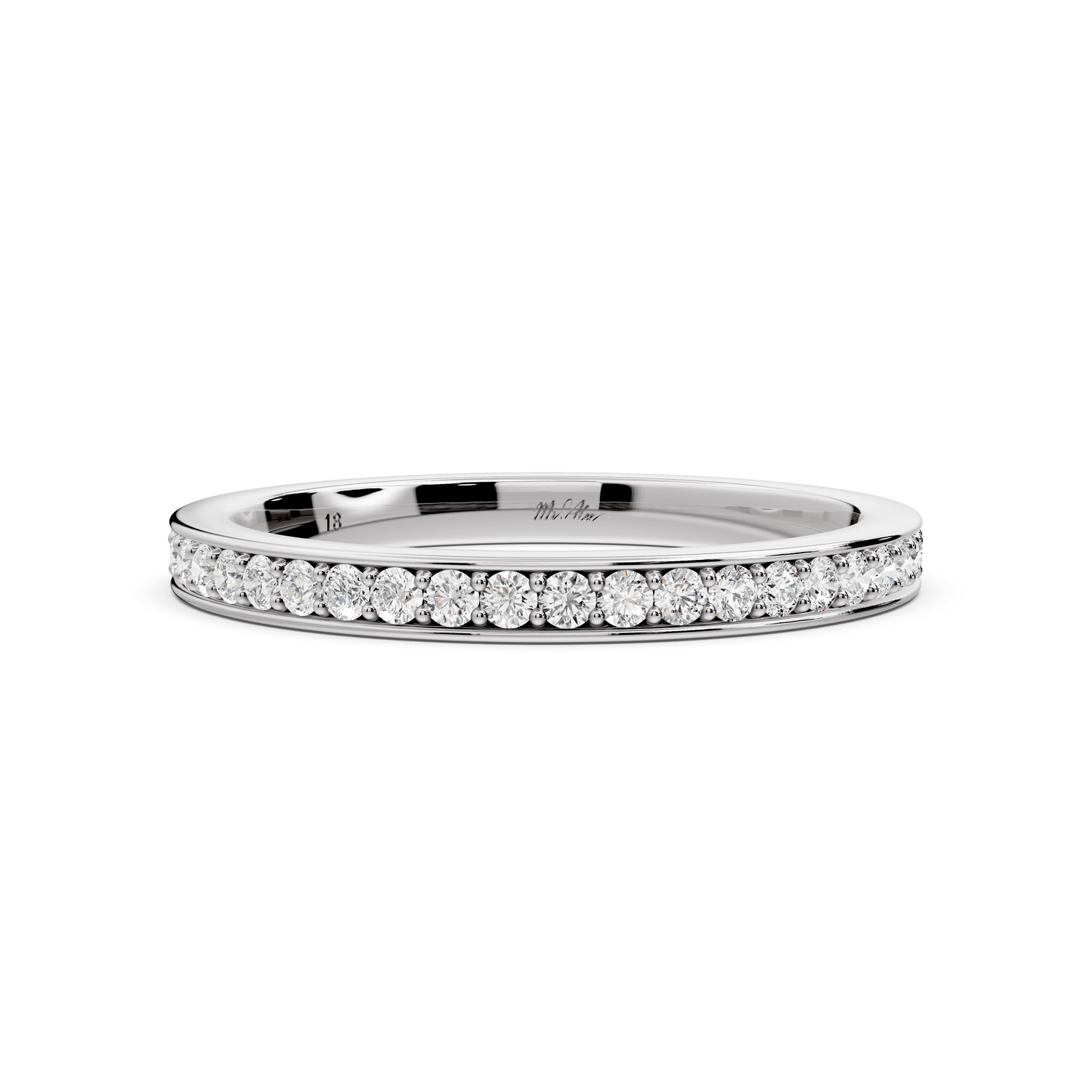 Keira - 0.37ct 18k white gold Diamond Pavé Wedding Band Ring