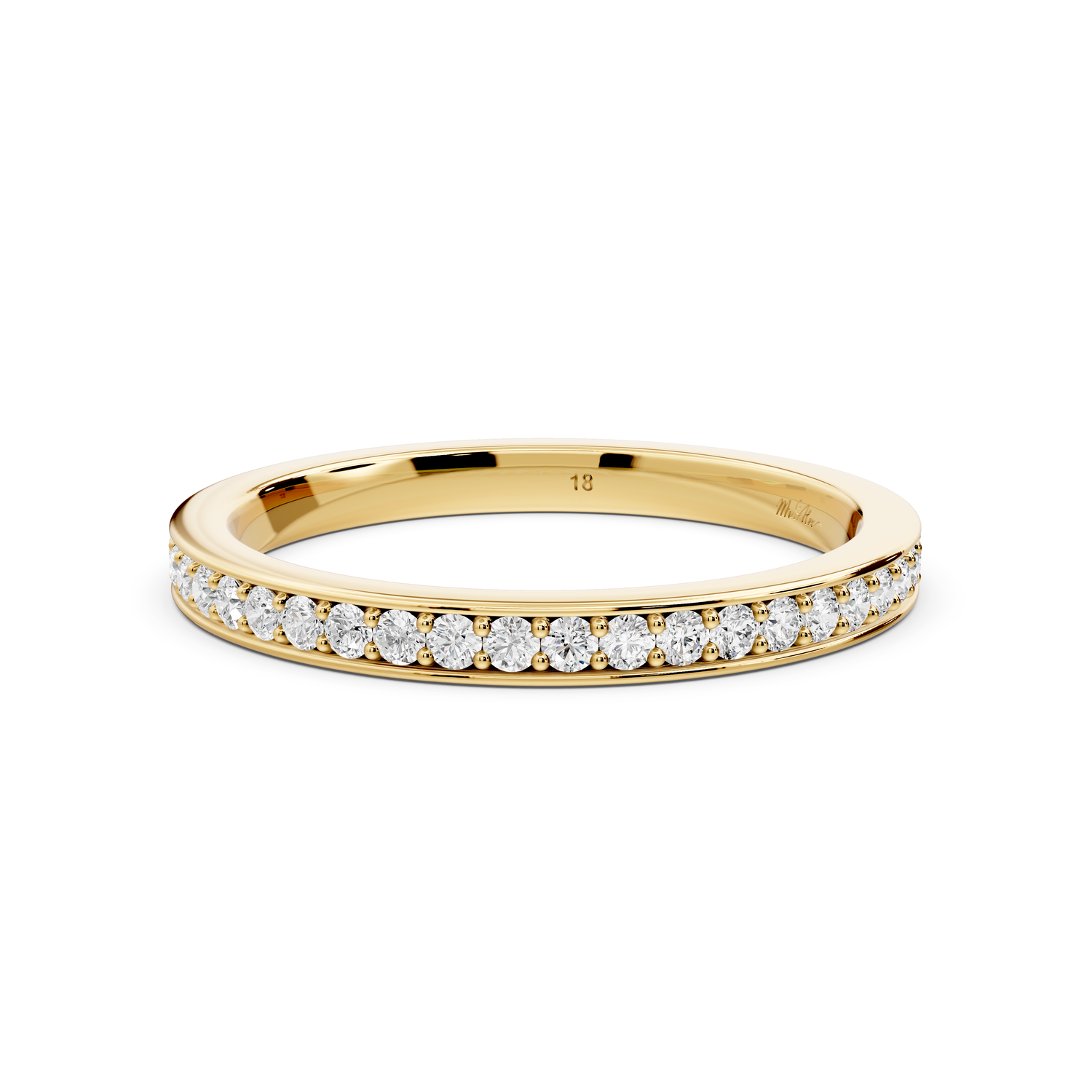 Keira - 0.37ct 18k yellow gold Diamond Pavé Wedding Band Ring