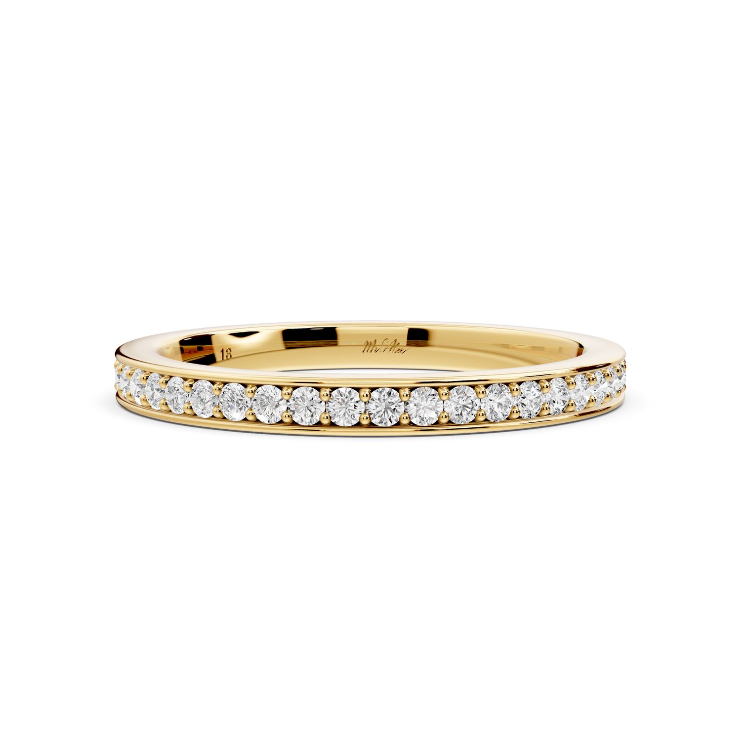 Keira - 0.37ct 14k yellow gold Diamond Pavé Wedding Band Ring