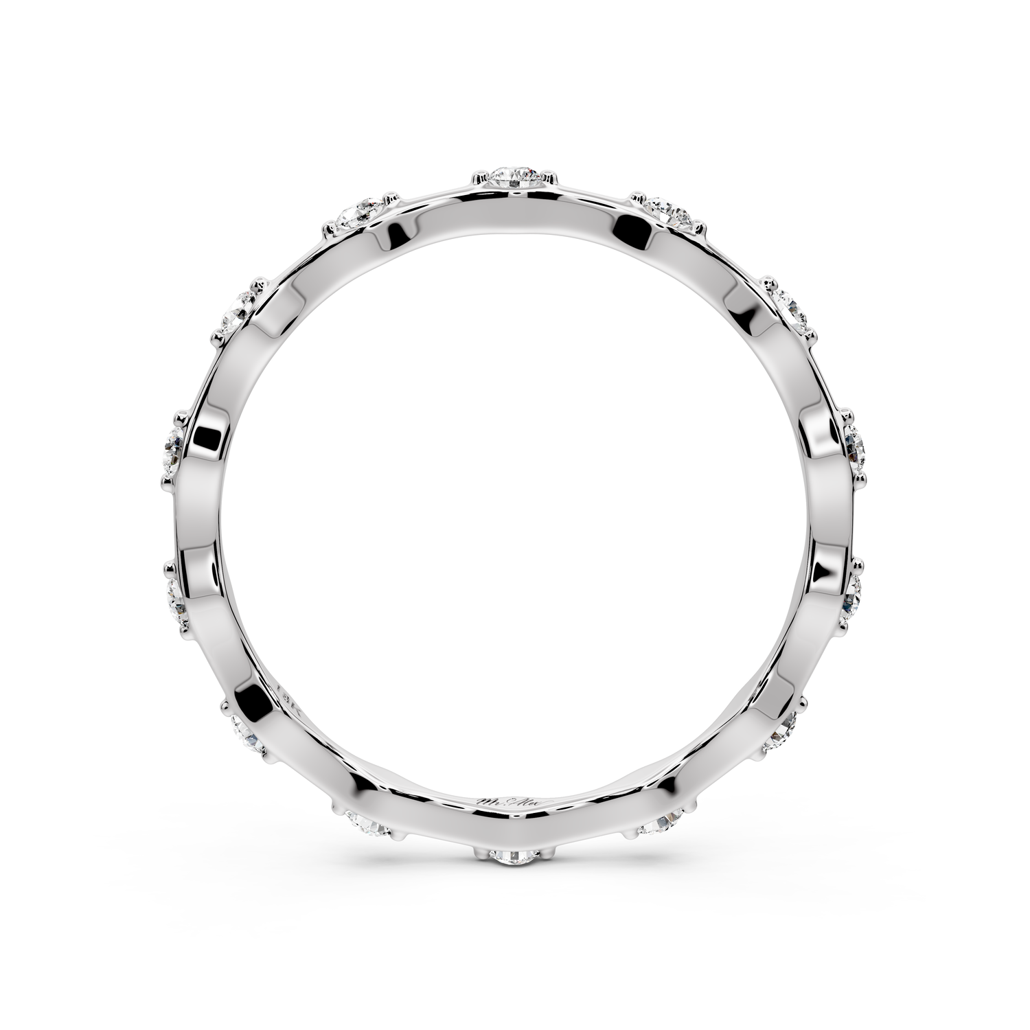 Lila - 0.18ct 14k white gold Diamond Station Eternity Band Ring