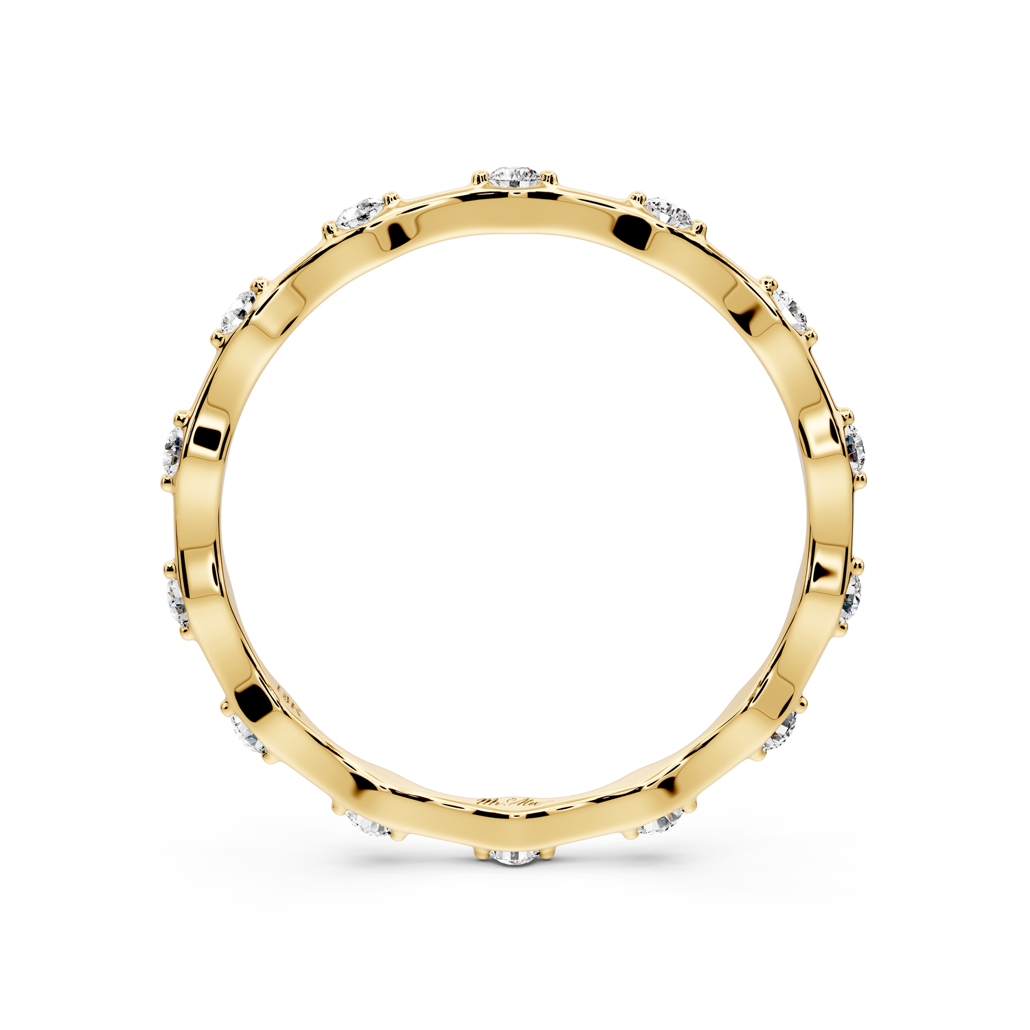 Lila - 0.18ct 18k yellow gold Diamond Station Eternity Band Ring