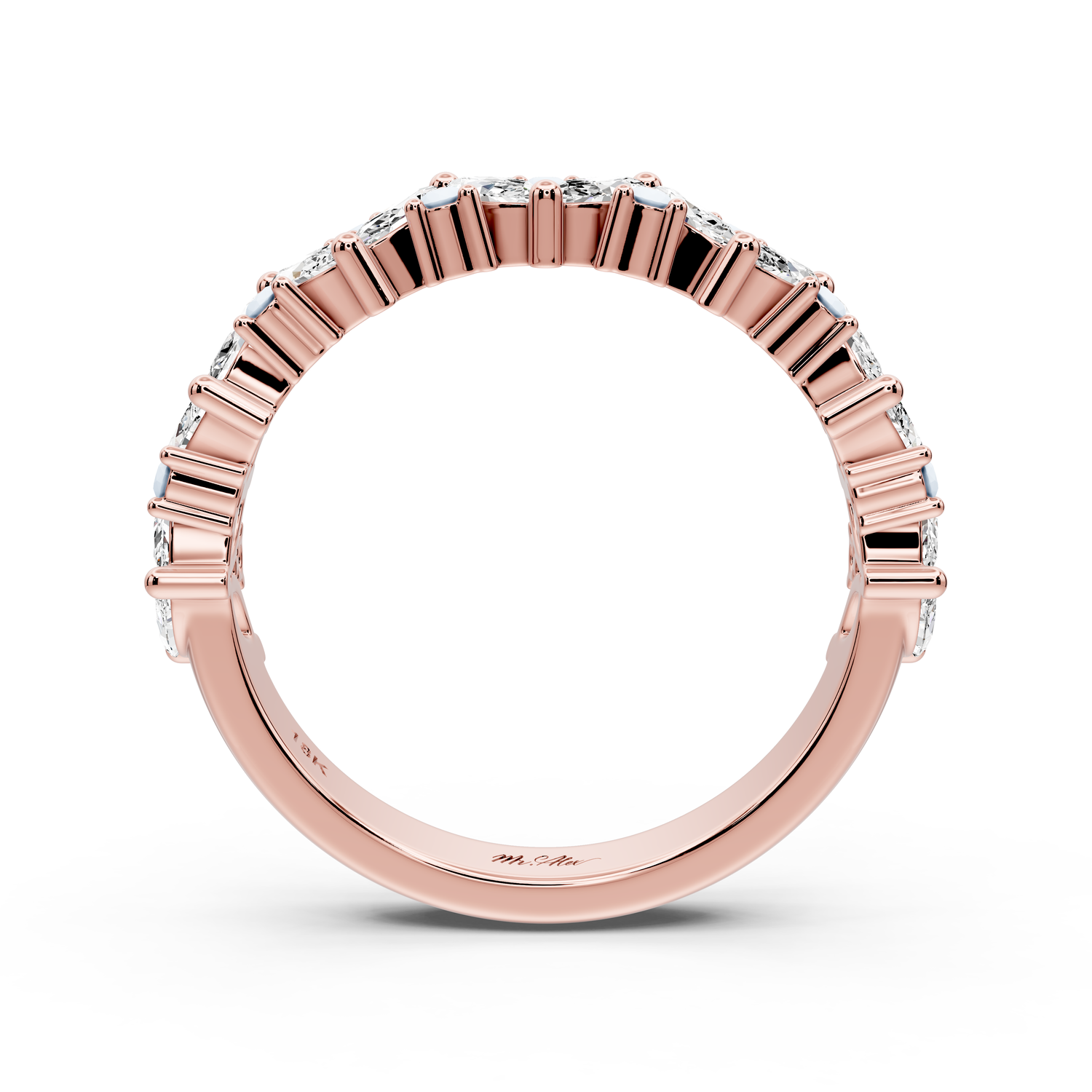 Lucia - 0.84ct 14k rose gold Marquise Cluster Diamond Eternity Band Ring