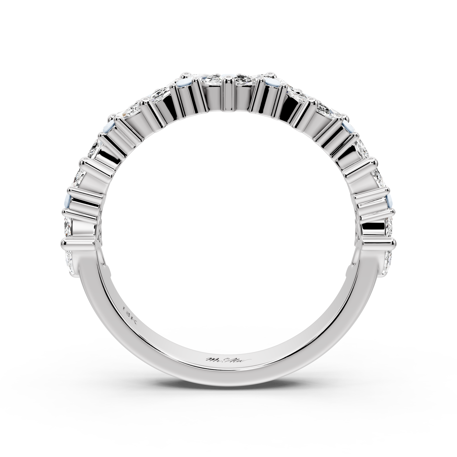 Lucia - 0.84ct 14k white gold Marquise Cluster Diamond Eternity Band Ring