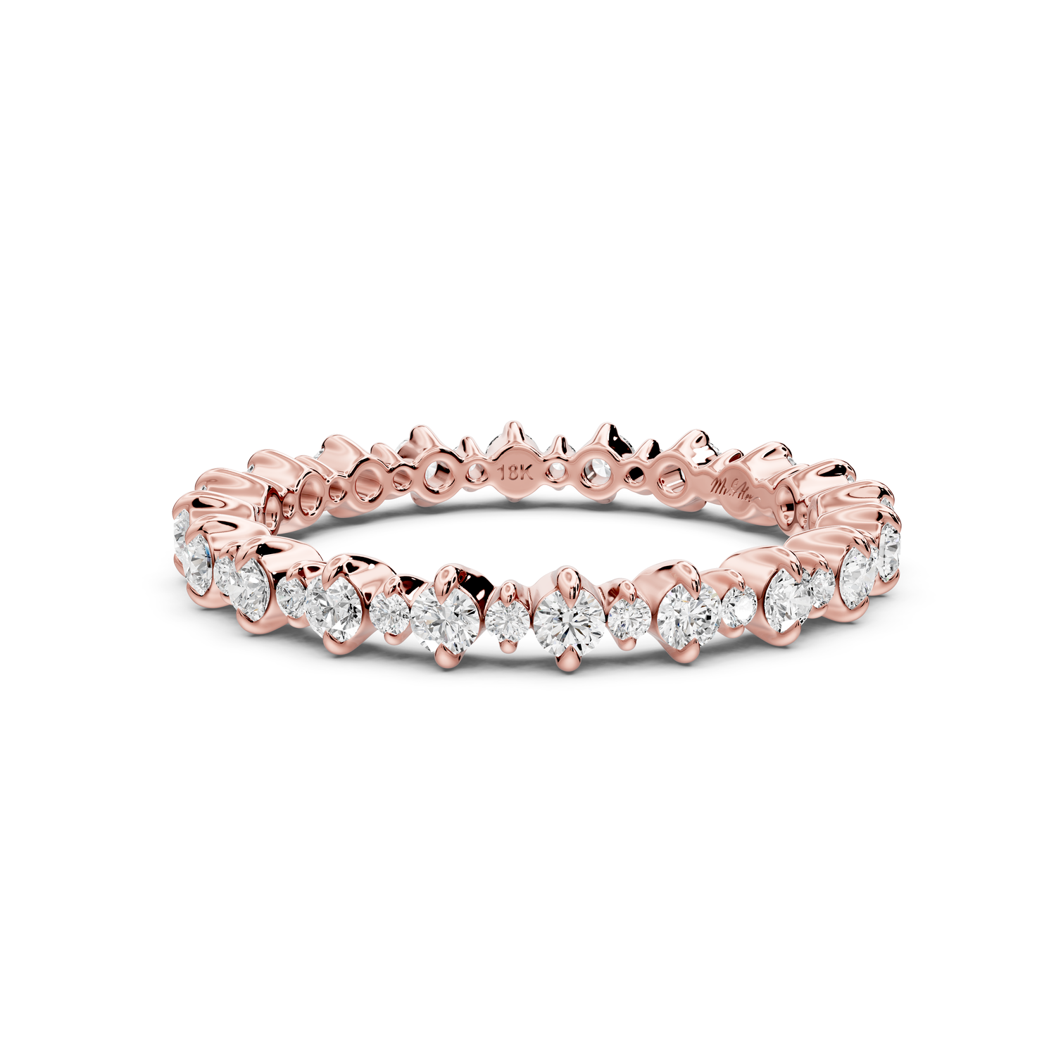 Amara - 0.68ct 14k rose gold Graduated Diamond Eternity Band Ring