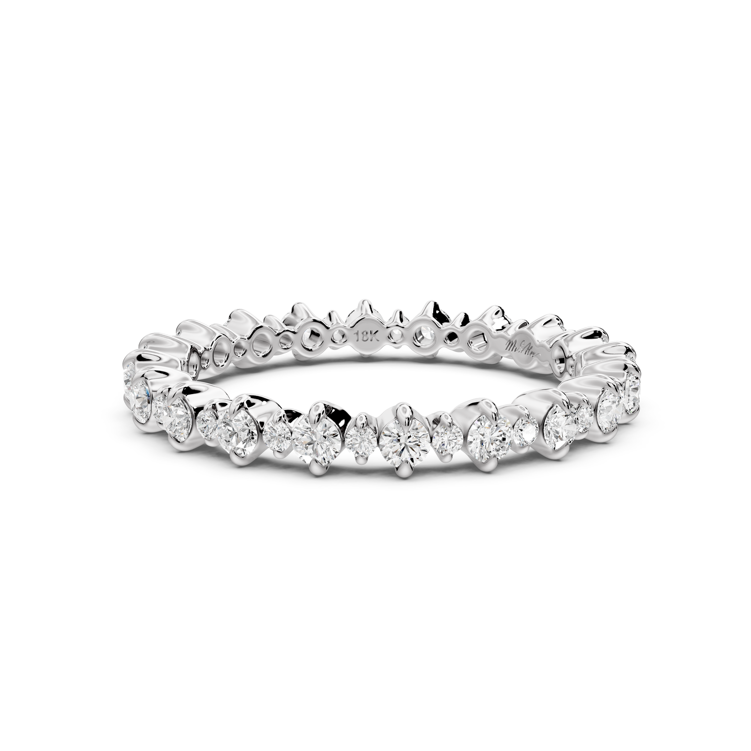 Amara - 0.68ct 18k white gold Graduated Diamond Eternity Band Ring