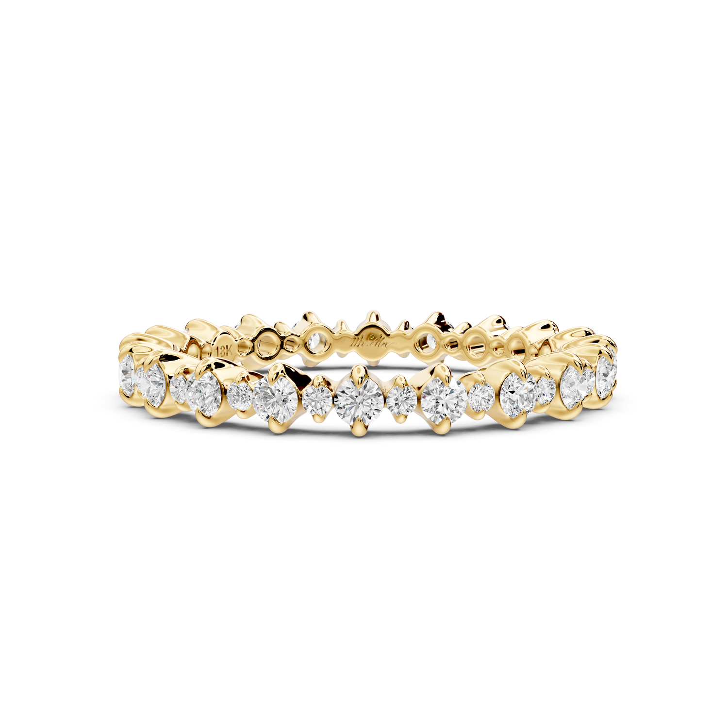 Amara - 0.68ct 14k yellow gold Graduated Diamond Eternity Band Ring