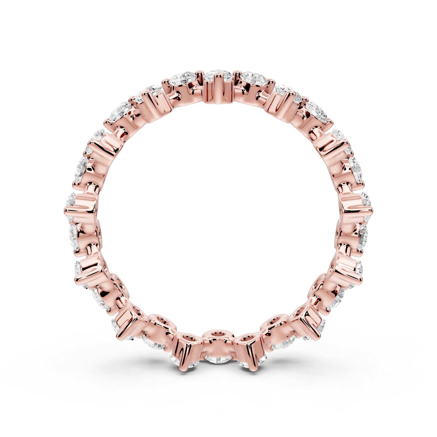 Lyrina - 0.78ct 18k rose gold Diamond Cluster Eternity Band Ring