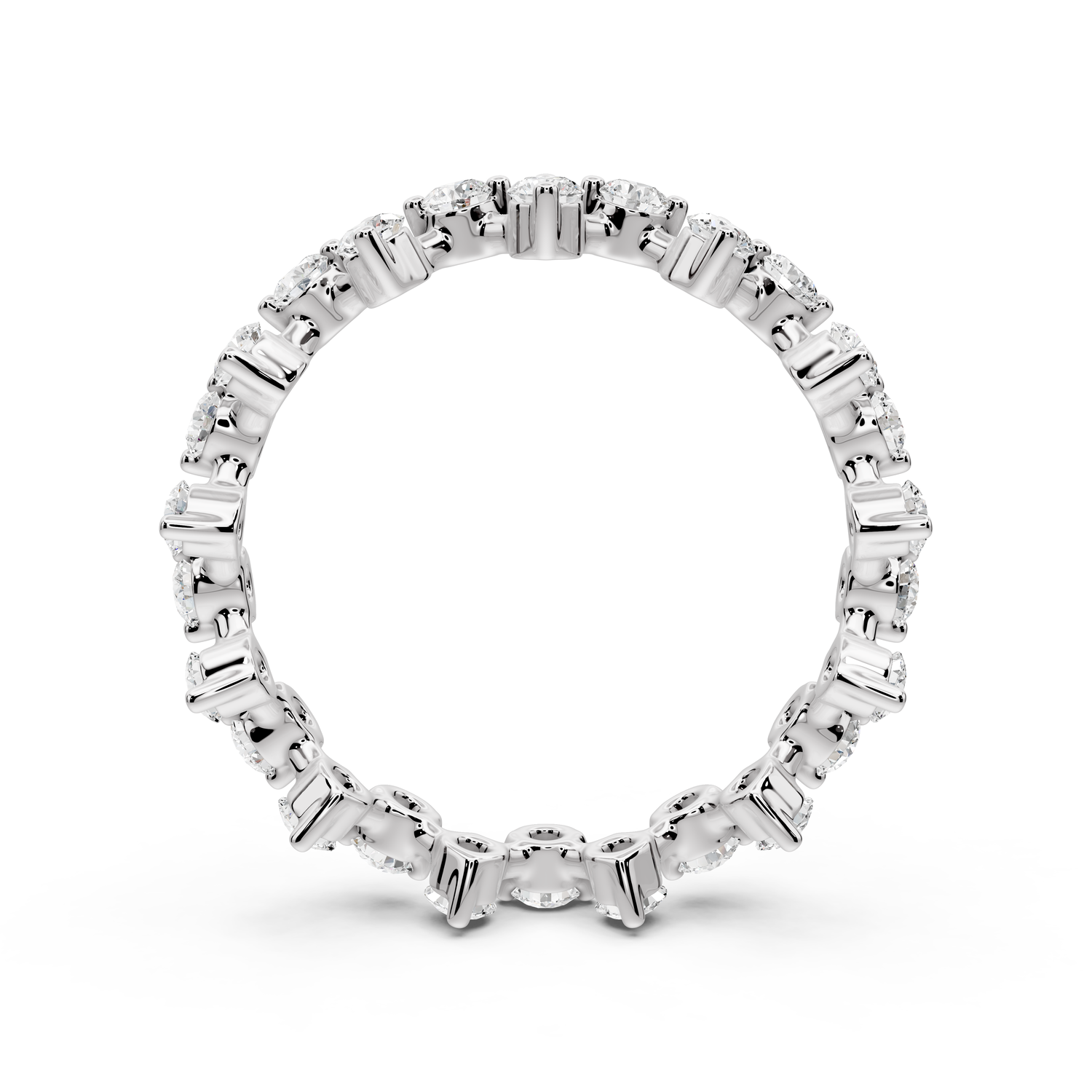 Lyrina - 0.78ct 14k white gold Diamond Cluster Eternity Band Ring