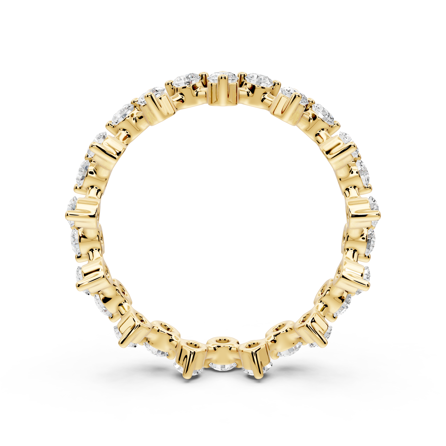 Lyrina - 0.78ct 14k yellow gold Diamond Cluster Eternity Band Ring