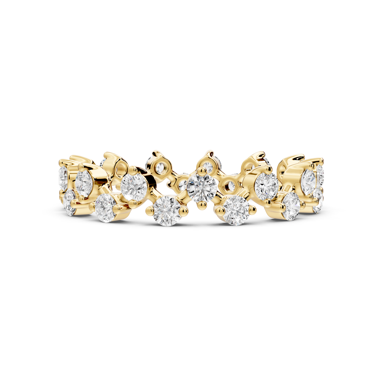Lyrina - 0.78ct 14k yellow gold Diamond Cluster Eternity Band Ring