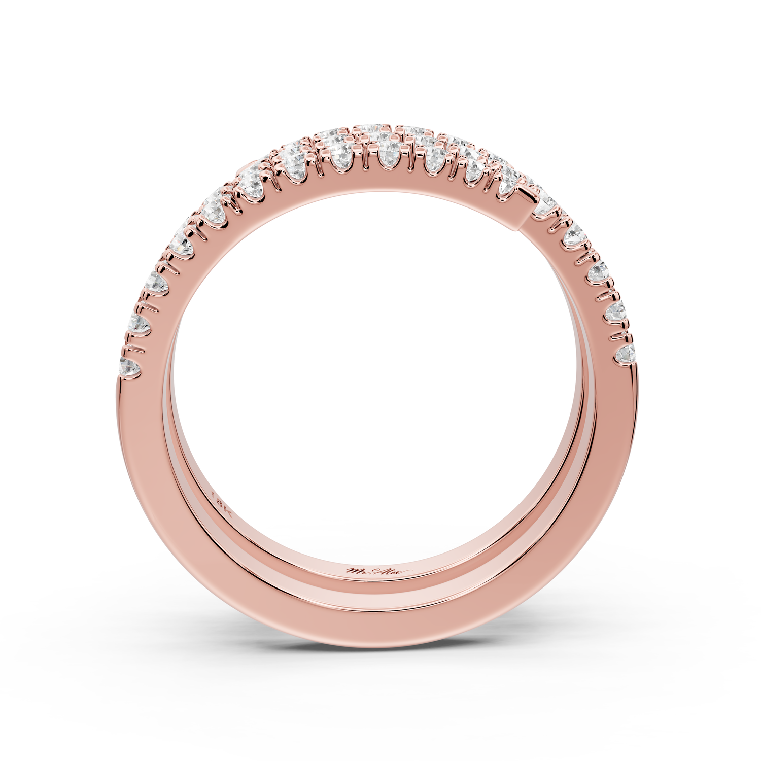 Giselle - 0.59ct 14k rose gold Diamond Pavé Triple-Row Wrap Ring